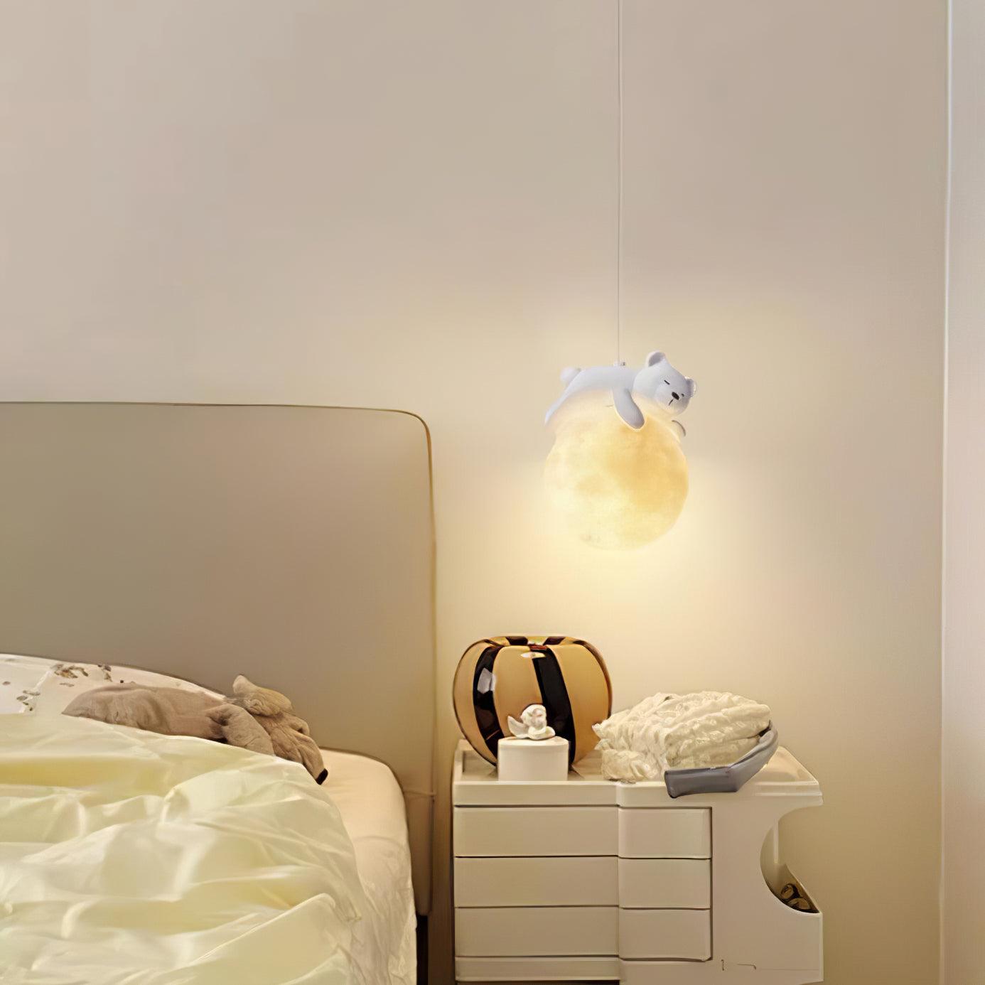 Animal-Themed Sleeping Pendant Lamp - Cute Night Light for Kids' Bedroom, Nursery Decor & Cozy Bedside Lighting