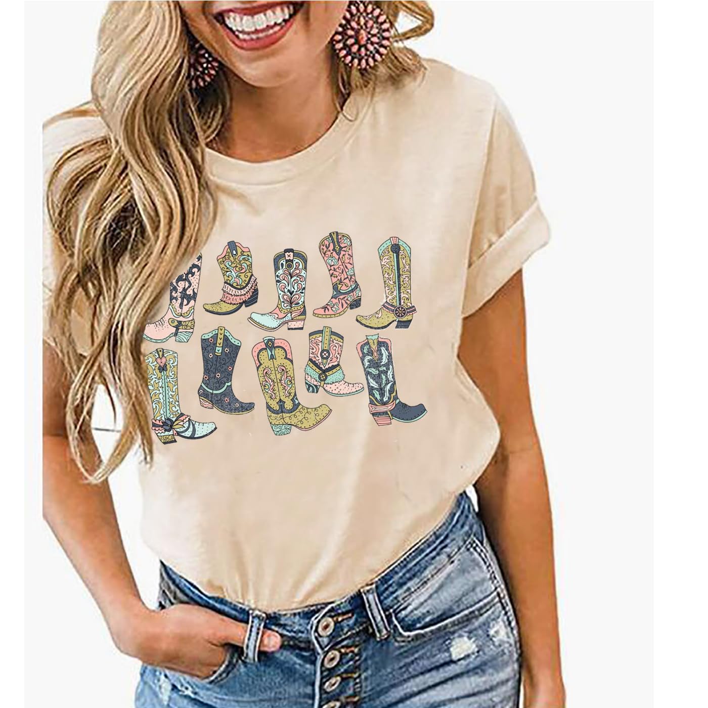 Western Vintage Cowboy Shirts for Women - Funny Graphic Tees for Country Music Fans