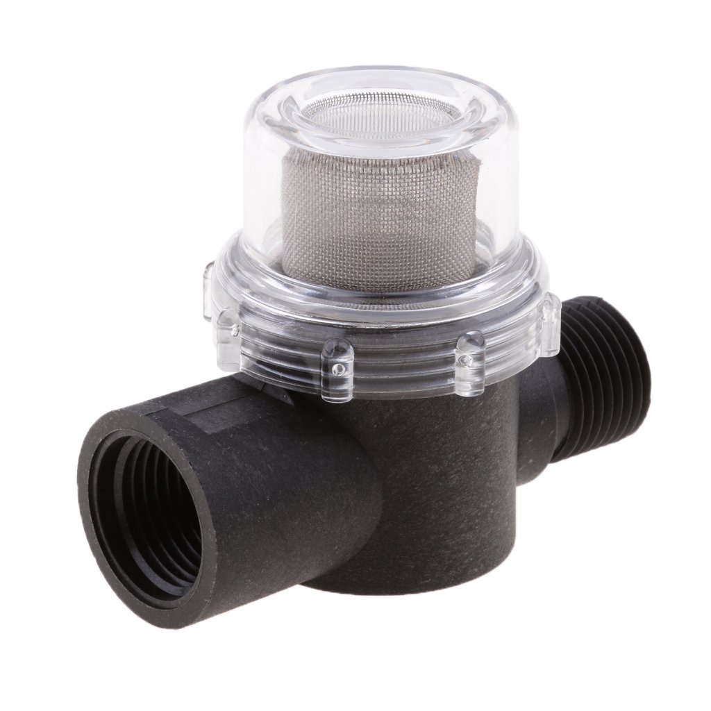 RV Marine Water Pump Inline Strainer Filter for Camper Trailer - High Flow Boat Water Filtration System (Great for Freshwater Supply, RV Plumbing & Marine Applications)