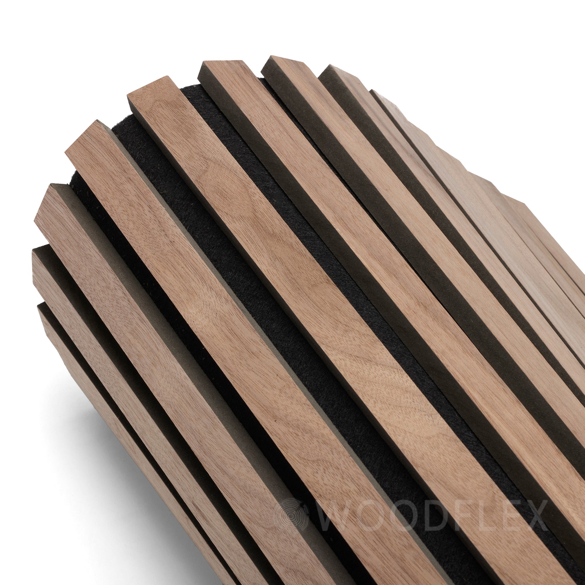 Flexible Acoustic Wood Slat Wall Panel - Walnut Veneer 2700mm x 600mm | Soundproofing & Decorative Wall Treatment for Home Theater, Office, and Studio