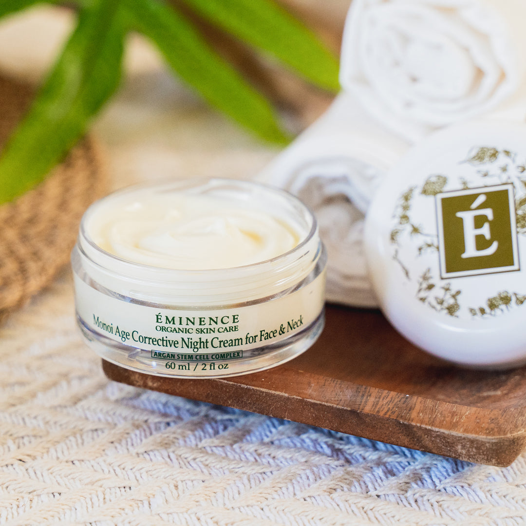 Eminence Organics Monoi Age Corrective Night Cream for Face & Neck - Anti-Aging Moisturizer with Natural Ingredients - Perfect for Nighttime Skincare Routine & Dry Skin Care