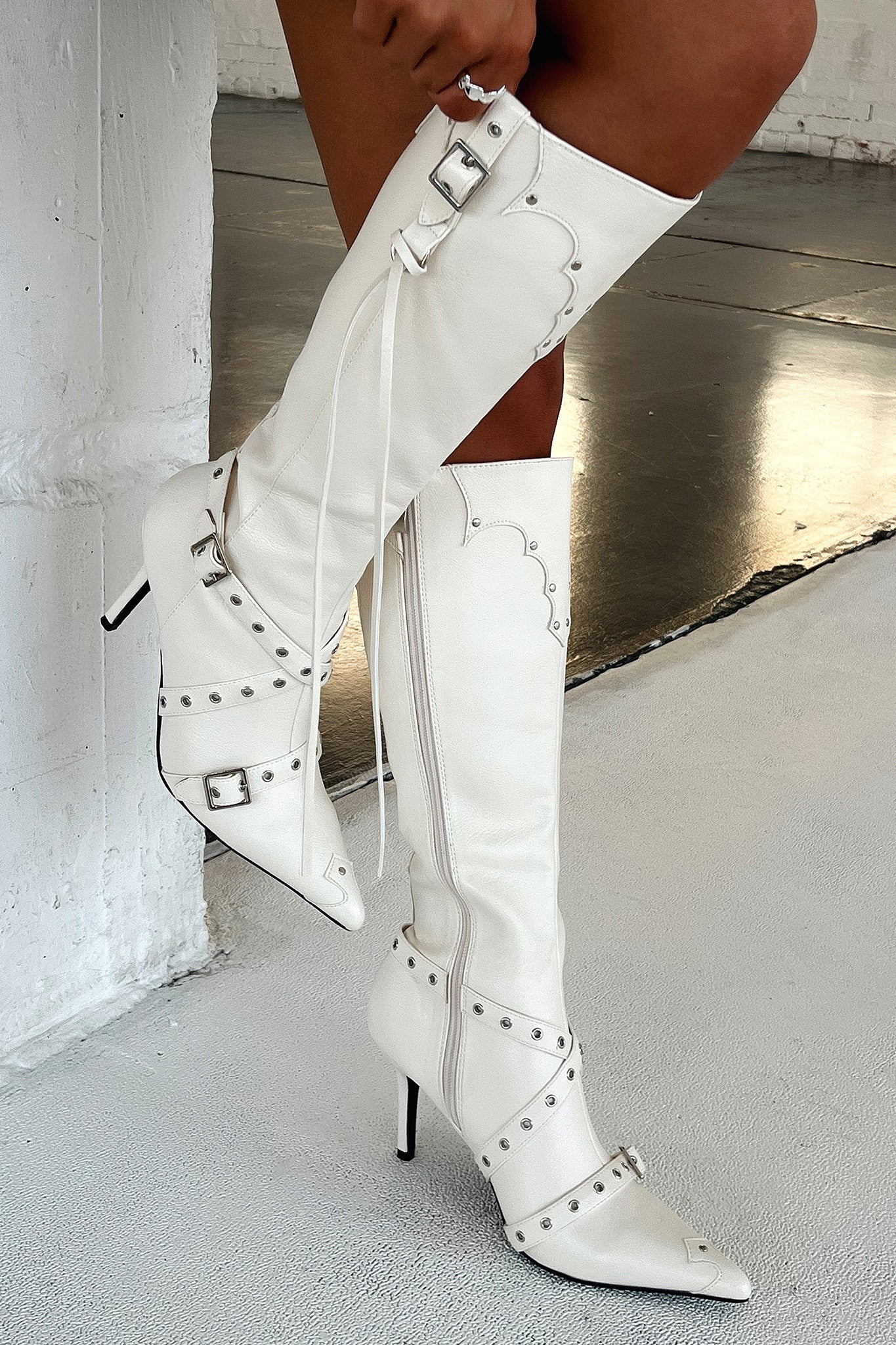 Electra Women's Knee High Boots in Cream - Stylish Winter Fashion for Casual Outfits & Office Wear