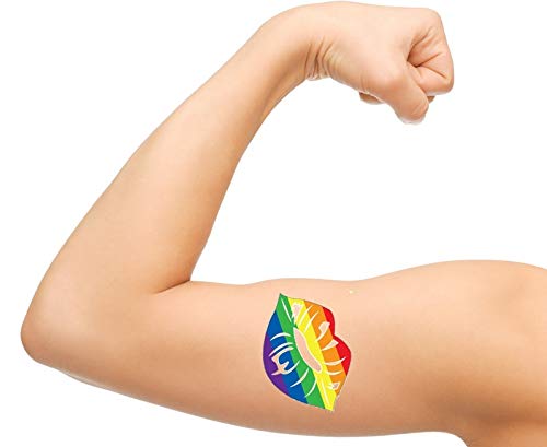 Rainbow Pride Temporary Tattoos - LGBTQ+ Flag Stickers for Pride Month, Gay Rights Events & Body Art - Waterproof & Long Lasting for Festivals, Parades & Self-Expression