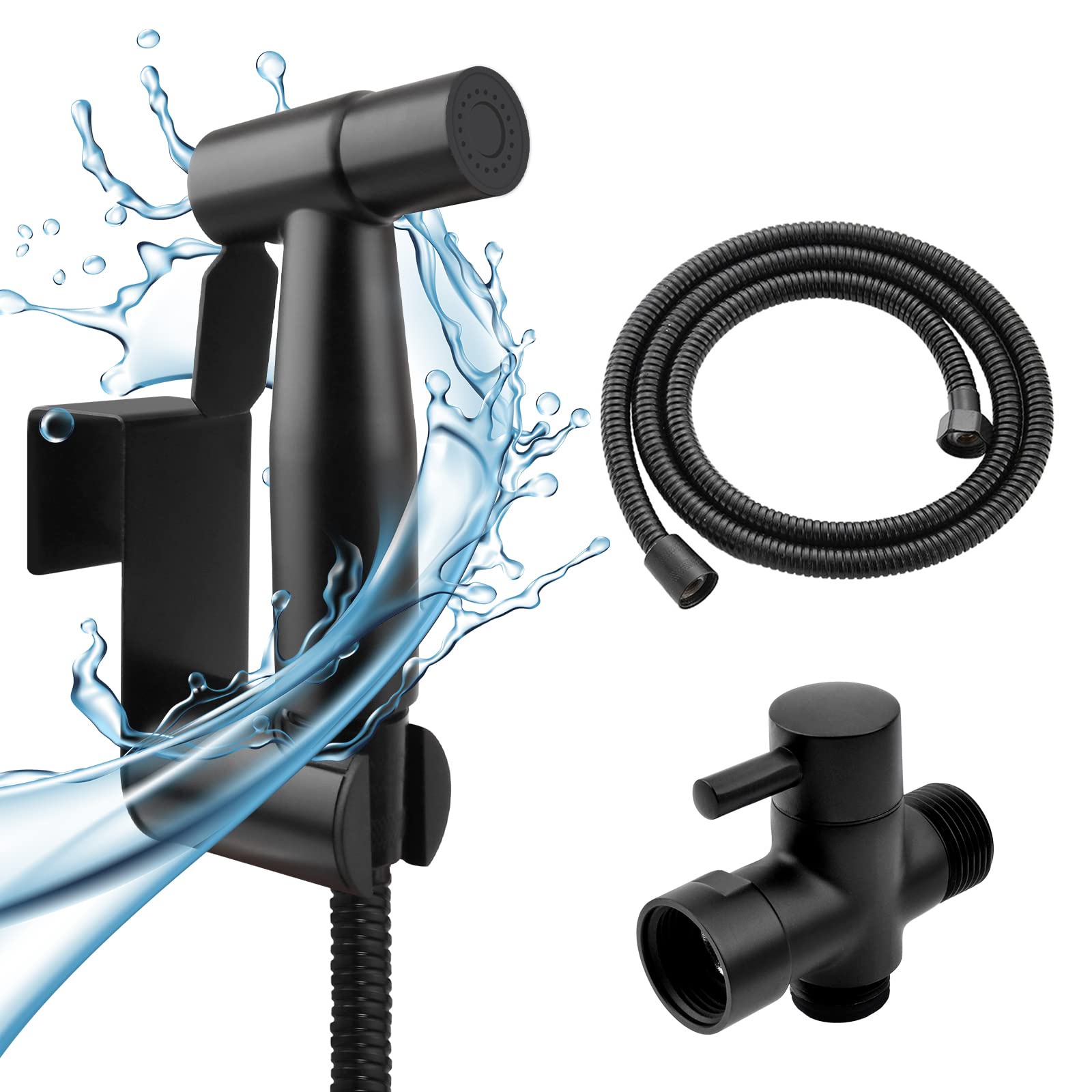 Dmyond Handheld Bidet Sprayer for Toilet - Stainless Steel Bidet Sprayer with 4.9Ft Hose - Easy Install Baby Diaper & Cloth Cleaner - Perfect for Bathroom Hygiene & Postpartum Care