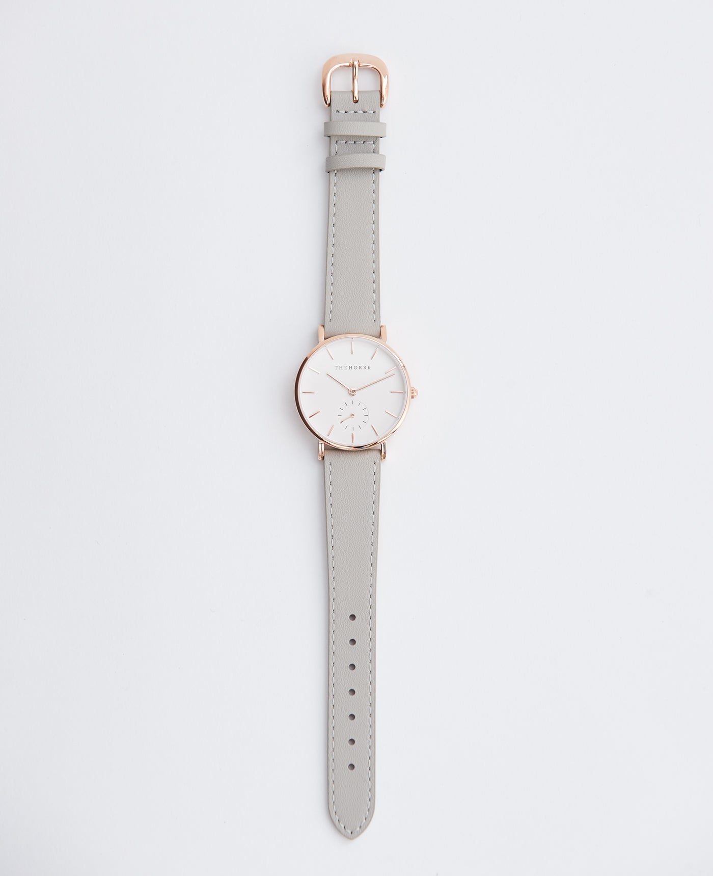 16mm Classic Leather Watch Strap - Grey & Rose Gold | Replacement Band for Apple Watch, Fitbit & More | Perfect for Casual, Office & Formal Wear