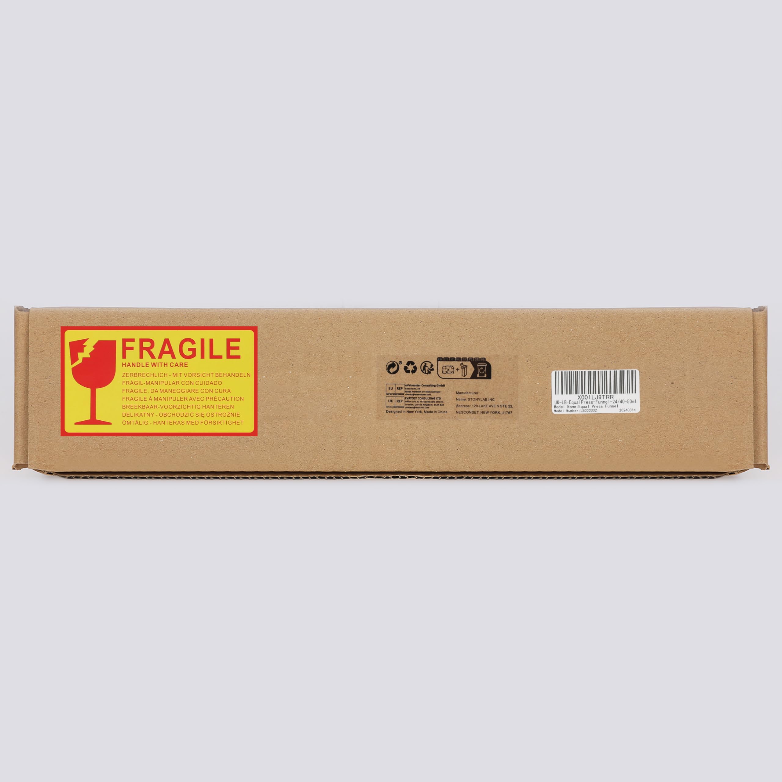 Labasics 50ml Pressure Equalizing Addition Funnel, Borosilicate Glass Dropping Funnel with 24/40 Joint & PTFE Stopcock - Ideal for Precise Liquid Transfer in Chemistry Labs, Distillation, and Titration Experiments