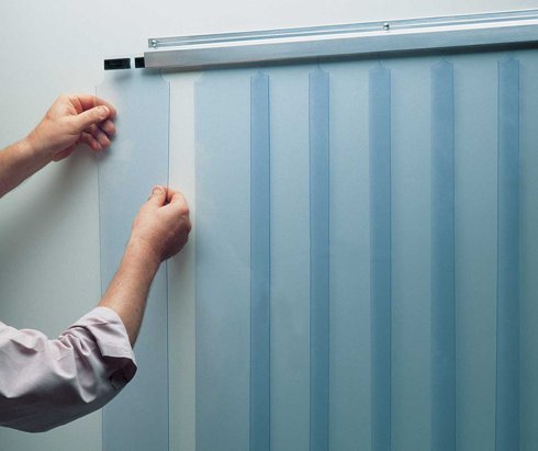 Easi-Mount Strip Curtains 36x84 Inch - Heavy Duty PVC Warehouse Doorway Dividers for Commercial & Industrial Use