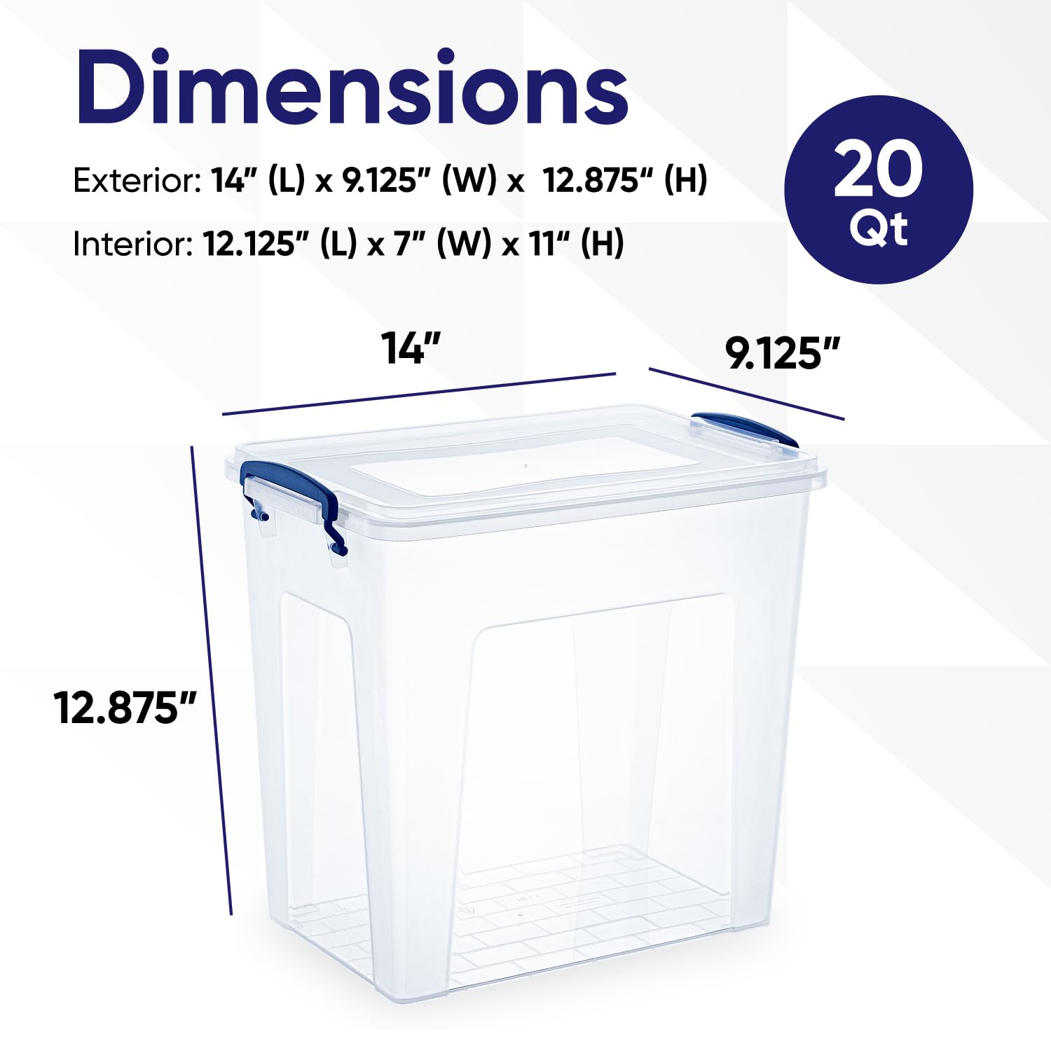 Superior Clear Plastic Storage Bins with Lids - 6 Pack 14.7 Qt Stackable Organizing Containers for Home, Office, Dorm - BPA Free, Non-Toxic, Odorless | Perfect for Closet Organization, Pantry Storage & Toy Organization
