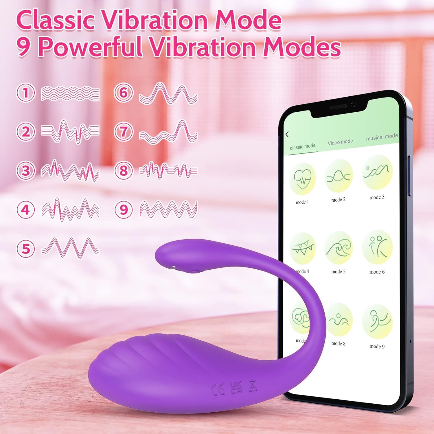 Bluetooth Remote Control Phone Massager for Women - Mini Waterproof Quiet Vibrating Massager with App Connection, Perfect Gift for Her (Pink) - Use for Relaxation, Stress Relief & Intimate Moments