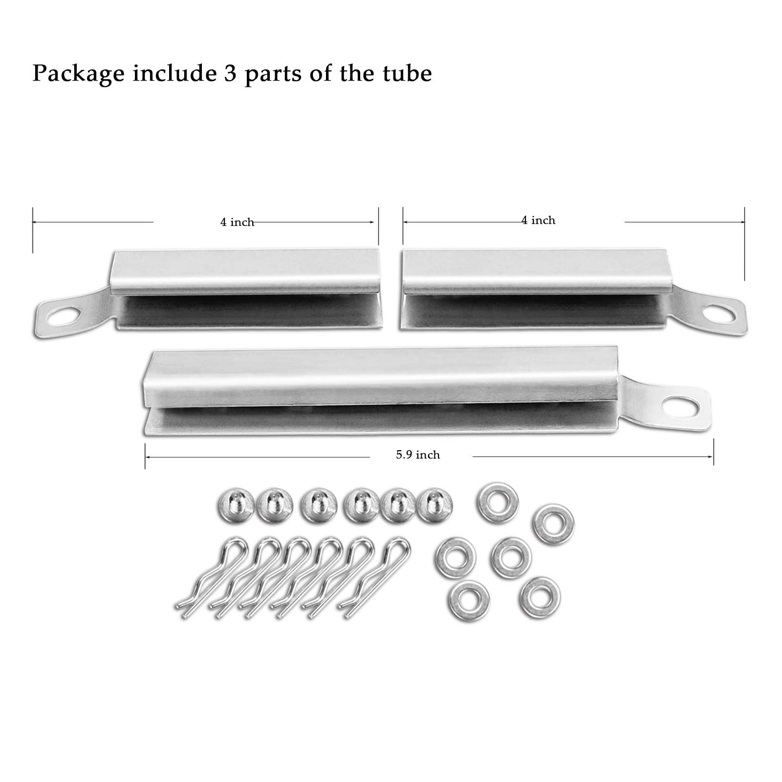 Hisencn 304 Stainless Steel Crossover Tube Replacement for Charbroil Gas Grill - Universal Fit for Most Grills - 4 Pack - Perfect for Backyard BBQs, Camping & Outdoor Cooking