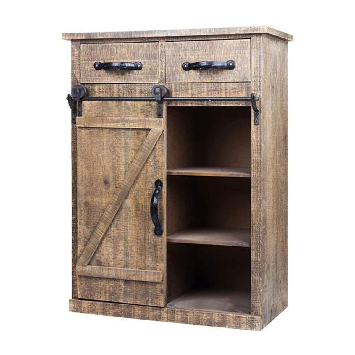 Listenwind Wood Wall Storage Cabinet with Sliding Door - Rustic Bathroom Cabinet for Home Organization, Retro Style Furniture (Wood Color, One Size) - Perfect for Bathroom, Bedroom, Kitchen, and Living Room Storage