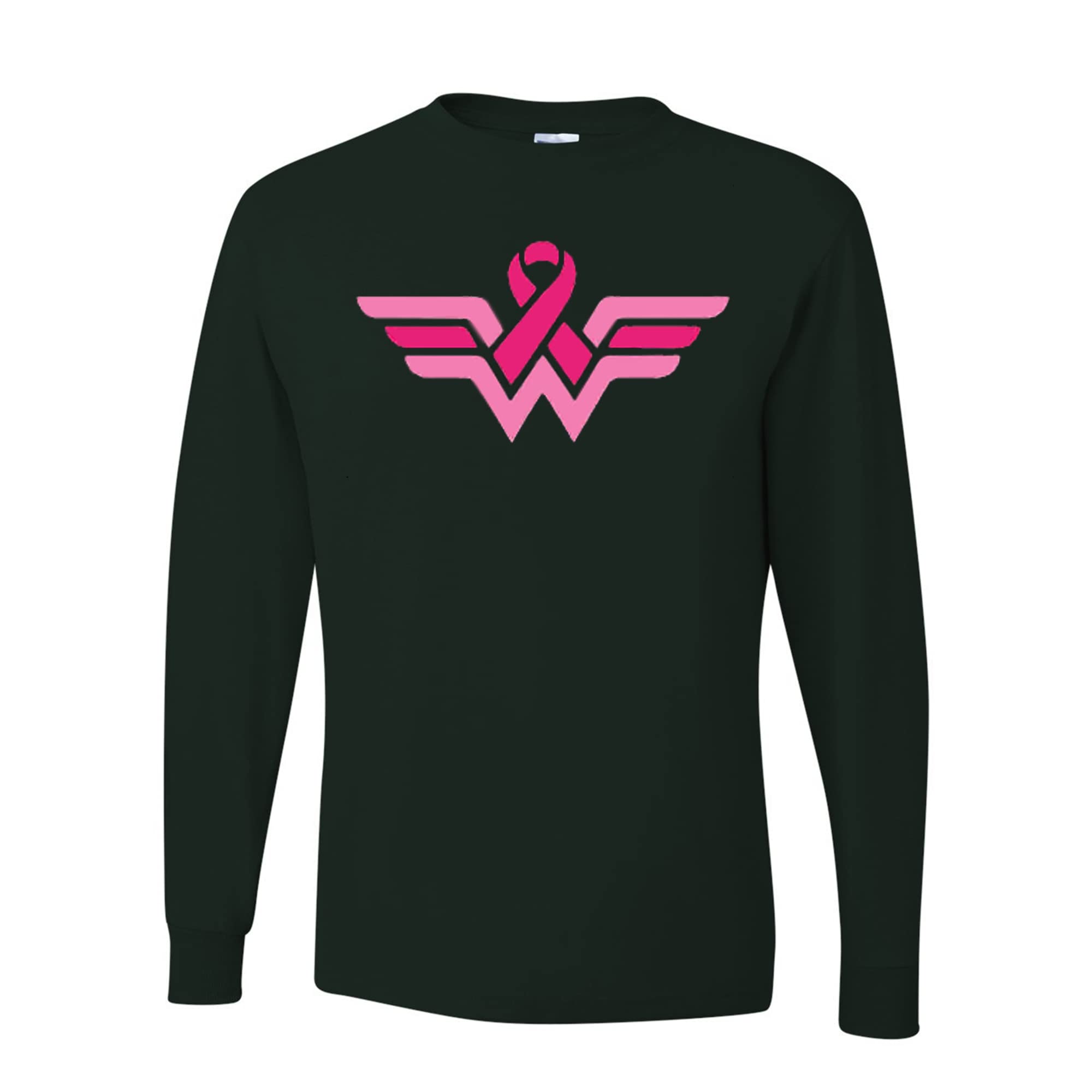 Wild Custom Apparel - Breast Cancer Awareness Men's Long Sleeve Shirt for Fundraising Events & Support Campaigns