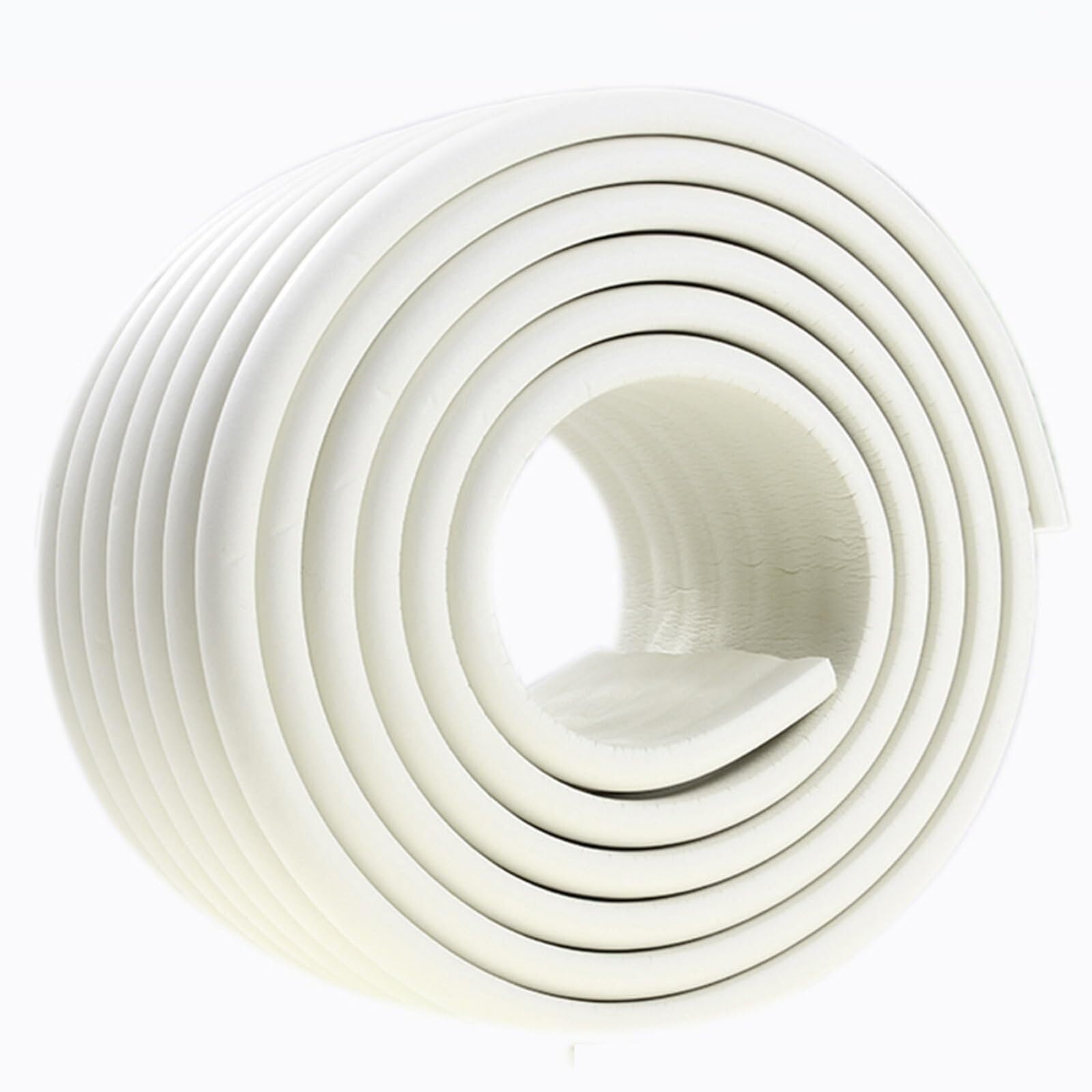 Baby Safety Edge Guards - 8 Inch Self-Adhesive Foam Bumpers for Furniture & Cabinets - Home Childproofing (White, 8m)