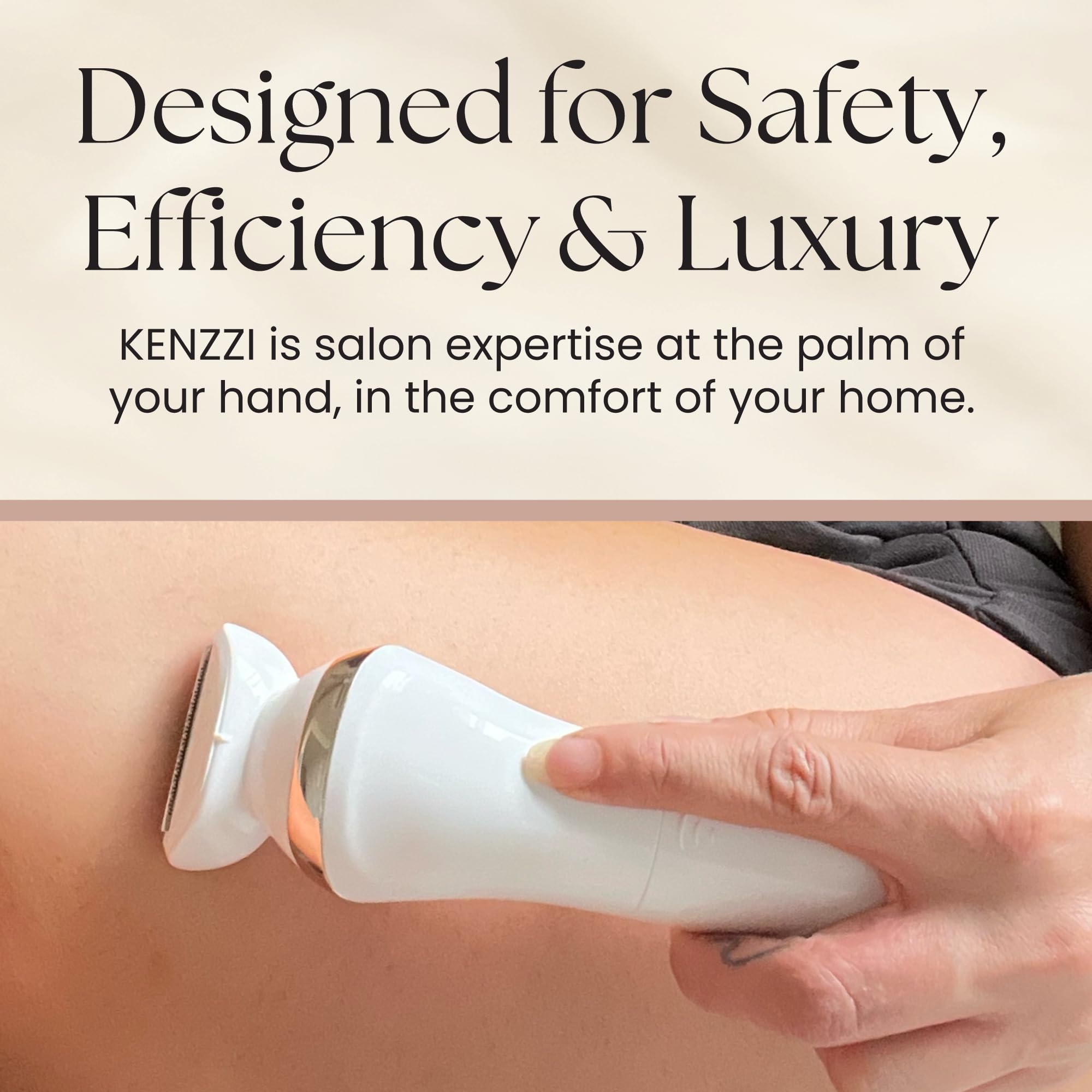 Kenzzi Electric Shaver for Women - 3-Blade Rechargeable Bikini Trimmer & Body Shaver - Wet/Dry Use for Legs, Underarms, Bikini Area - Cordless Razor for Sensitive Skin - Perfect for Travel, Gym & Quick Hair Removal at Home