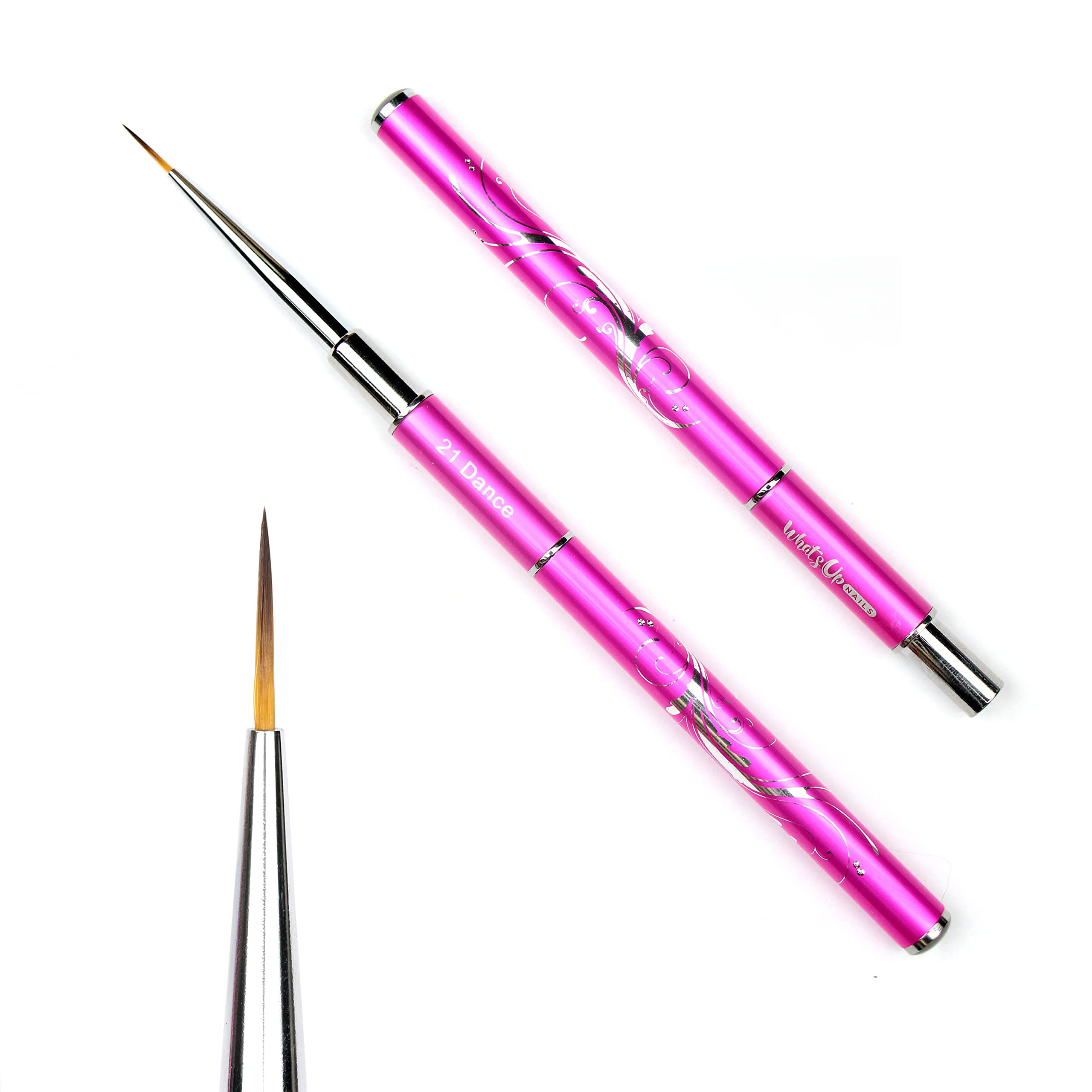 Whats Up Nails Dance #21 Professional Nail Art Detail Brush - Perfect for Gel Polish, Acrylic Nails & Intricate Designs | Salon Quality Nail Painting Tool for DIY Manicures & Nail Artists
