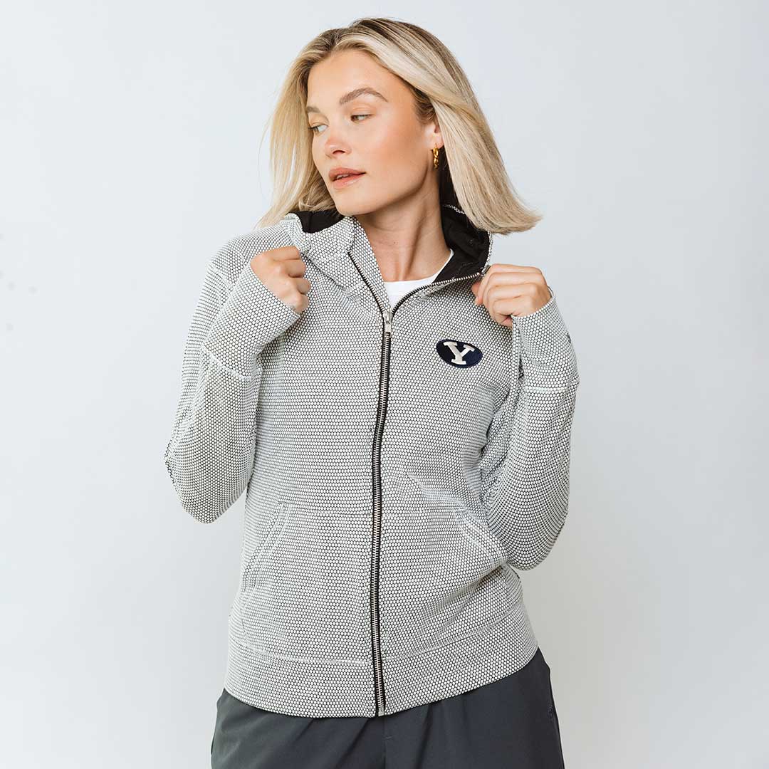 BYU Albion Honeycomb Zip Up Hoodie - Men's & Women's Pullover Sweatshirt for College Fans & Casual Wear