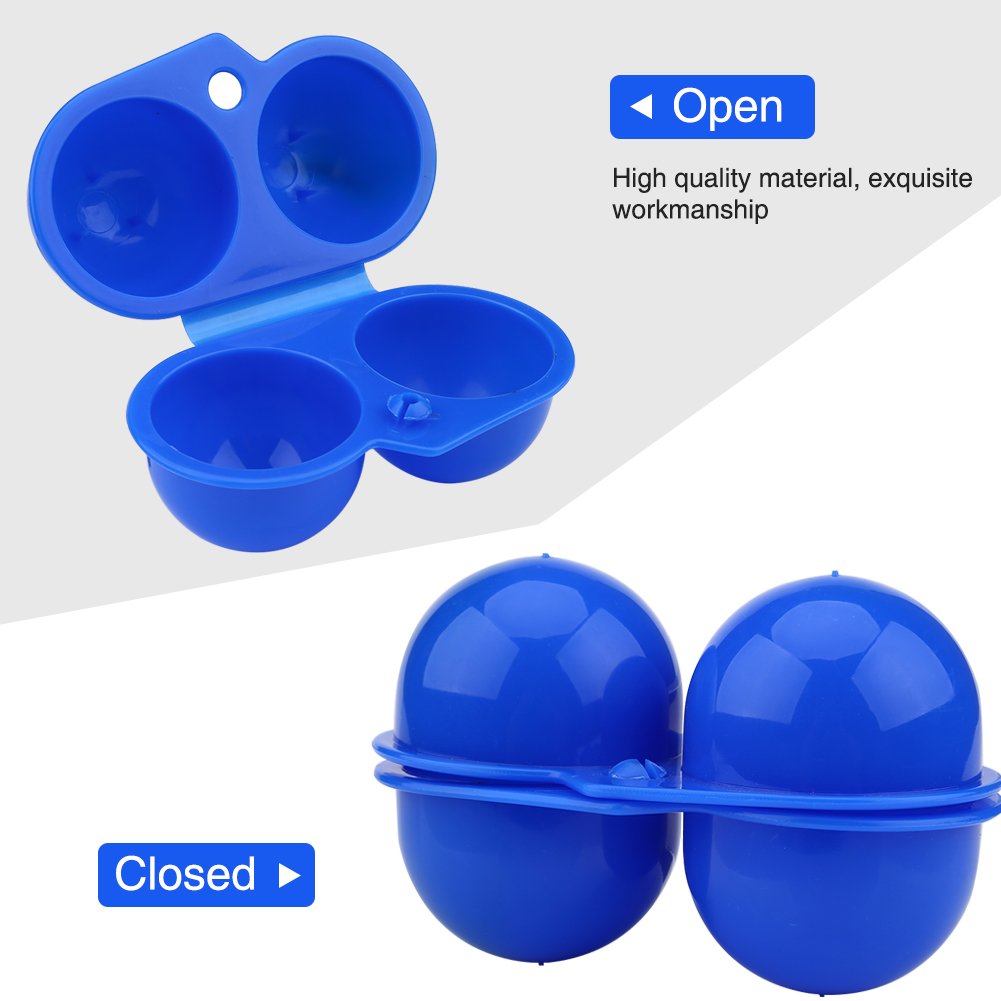 Portable Egg Storage Container for Camping & Hiking - 2 Egg Holder Case with Secure Lids, Compact Kitchen Organizer for Outdoor Adventures & Home Use (Blue) - Perfect for Picnics, Travel & Daily Cooking