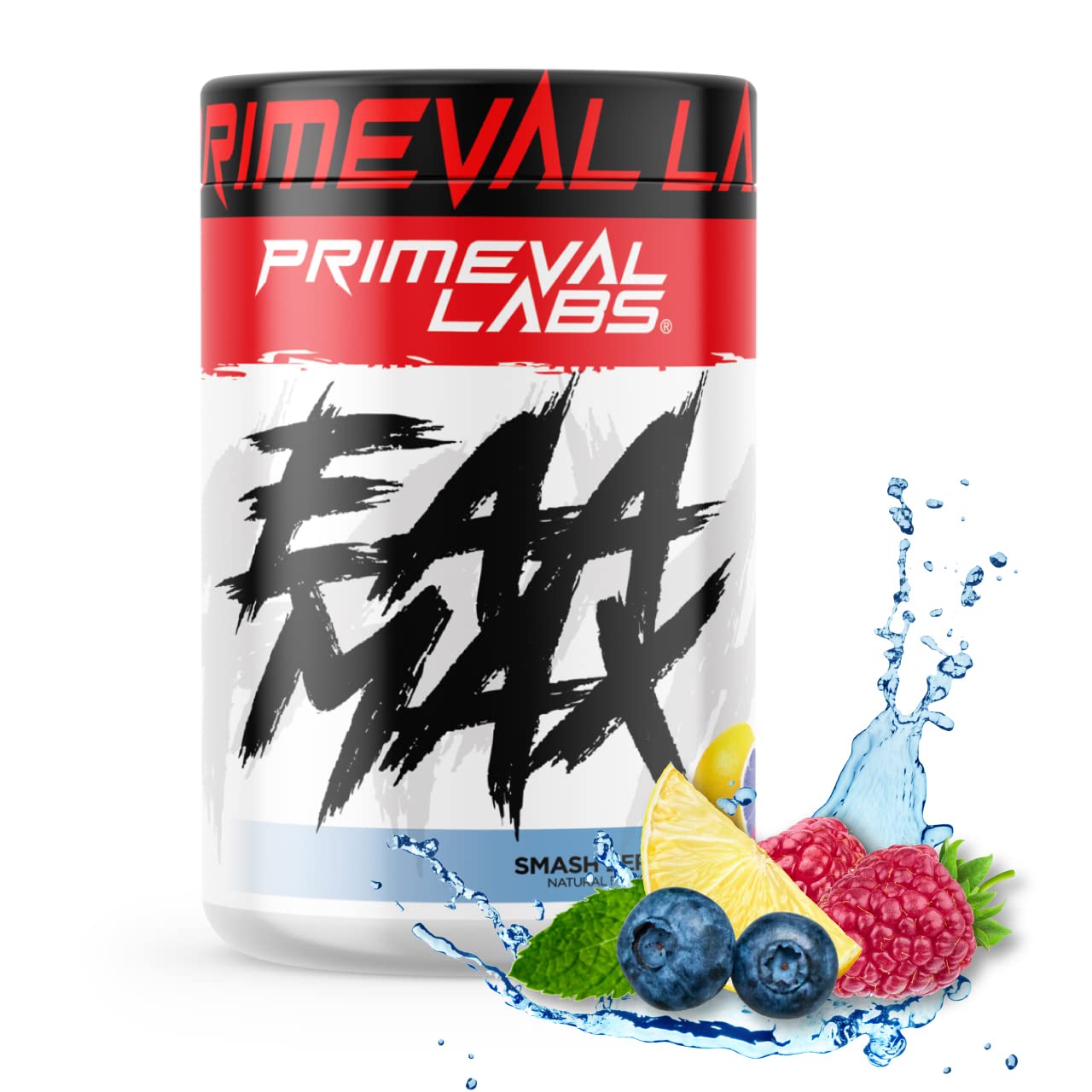 Primeval Labs EAA Max BCAA Perfect Amino Acid Powder - Pre & Post Workout Supplement for Muscle Recovery - Keto Friendly with Electrolytes for Hydration & Performance - Smashberry Flavor - Ideal for Gym, Fitness & Athletic Training