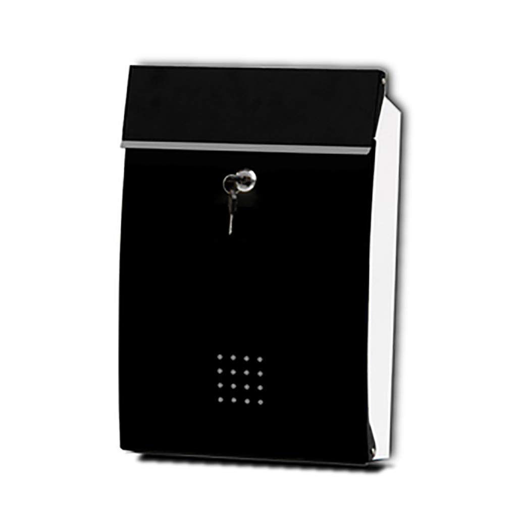 BGXXLIZI Weatherproof Outdoor Wall Mount Mailbox with Lock - Durable Iron Sheet Letter Box (Black) - Perfect for Homes, Apartments & Offices