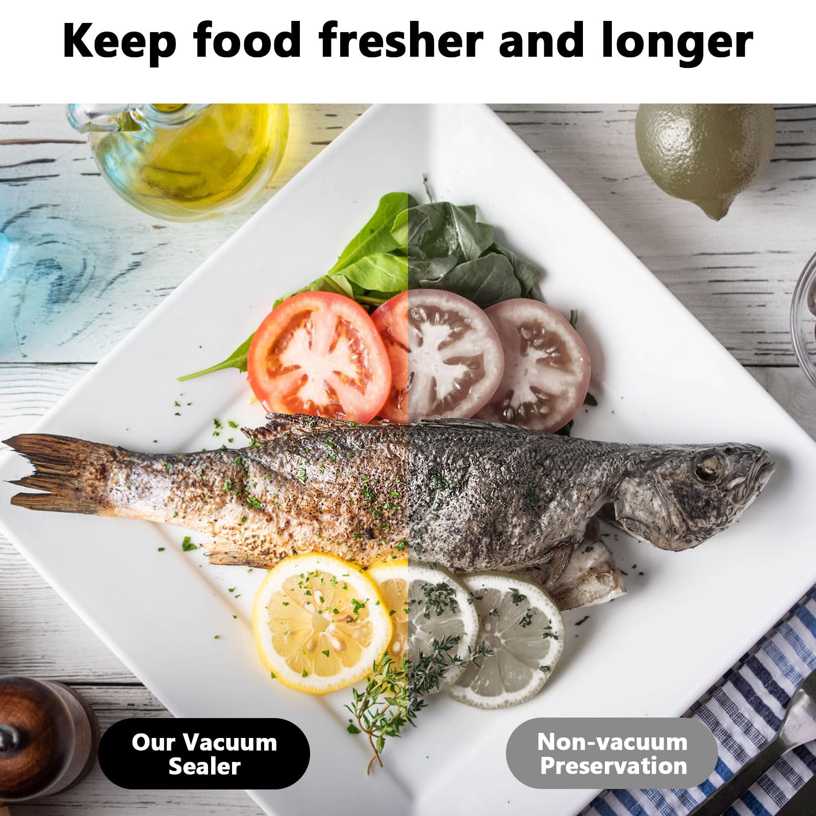 CJC Portable 4-in-1 Cordless Handheld Vacuum Sealer for Food Storage - 60Kpa Strong Suction, 1800mAh Rechargeable Battery, 35 Min Runtime - Electric Mason Jar & Food Sealer with 10 Reusable Bags - Perfect for Kitchen, Camping, Meal Prep & Sous Vide Cooking