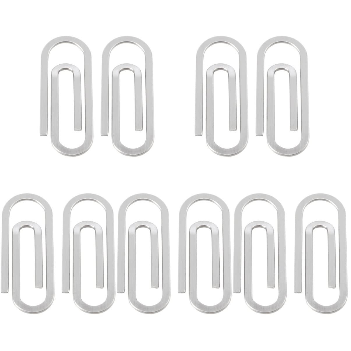 NUOBESTY 10-Pack Stainless Steel Paper Clips - Heavy Duty Metal Binder Clips for Office, School & Home Organization - Non-Slip File Clamps for Documents, Photos & Craft Projects