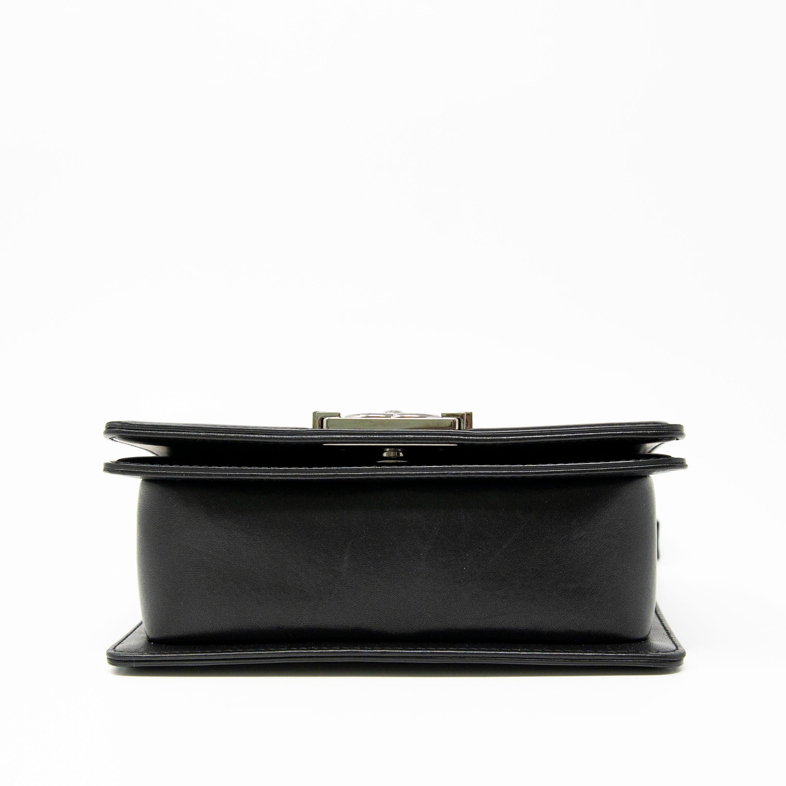 Chanel Black Patent Leather Small Boy Bag - Luxury Crossbody Handbag for Women, Perfect for Parties, Dates & Special Occasions