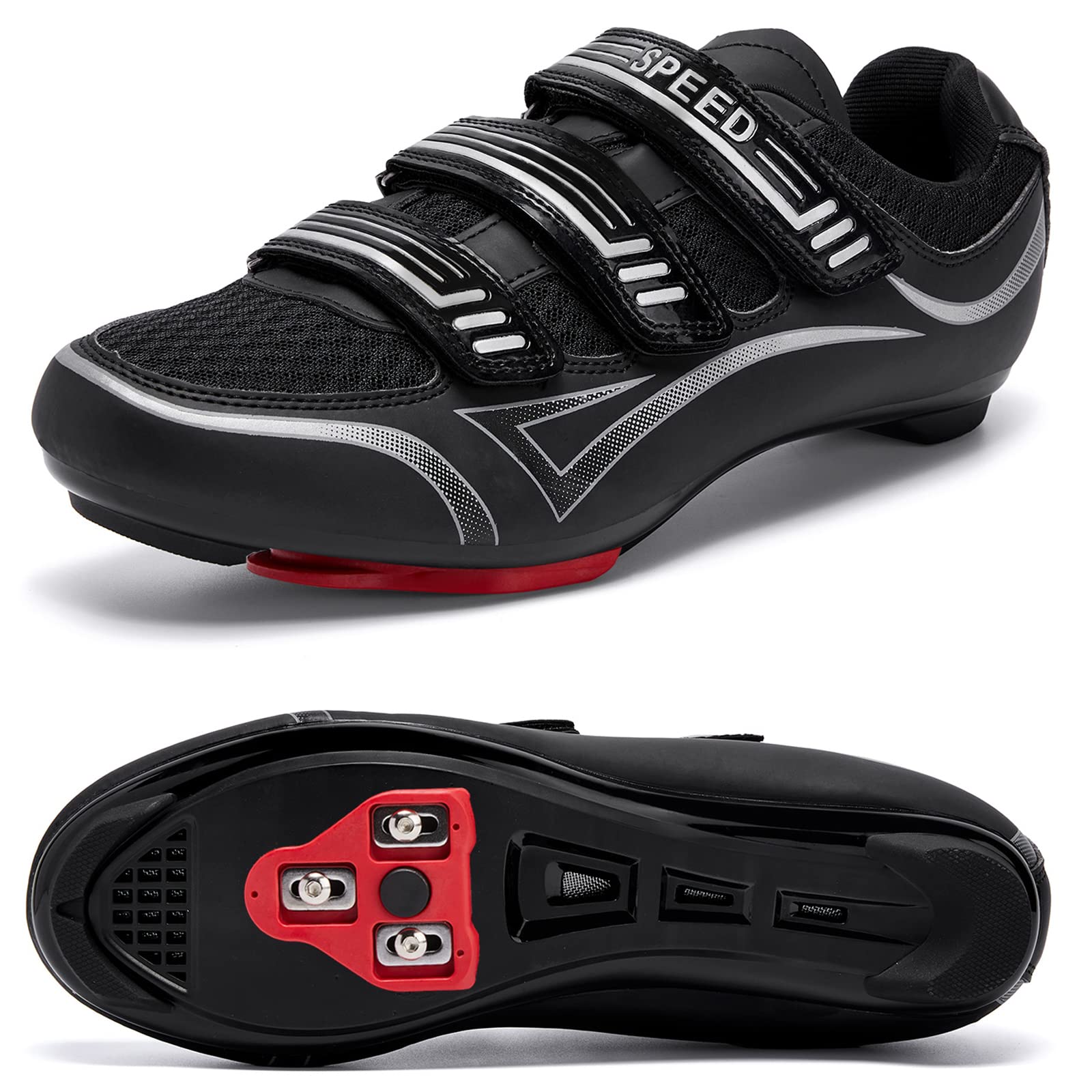 QFJB Men's & Women's SPD Cycling Shoes - Compatible with Peloton, Road & Indoor Biking - Breathable Road Bike Shoes for Men & Women - Perfect for Spin Class, Gym Workouts & Outdoor Cycling