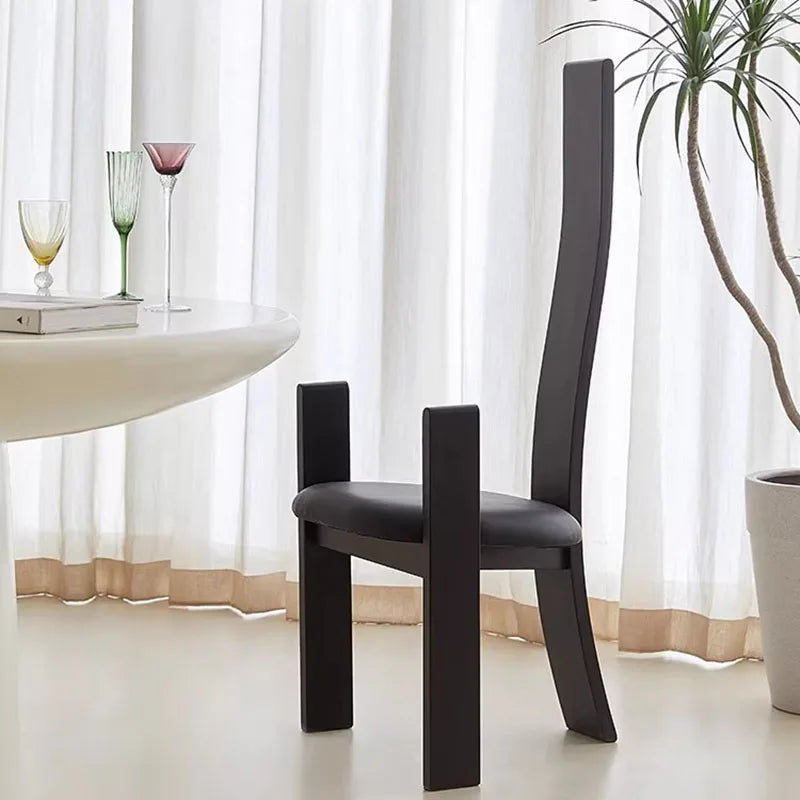 Mid Century Modern Wooden Dining Chair - Minimalist Design for Kitchen, Dining Room & Office - Solid Wood & Comfortable Seating