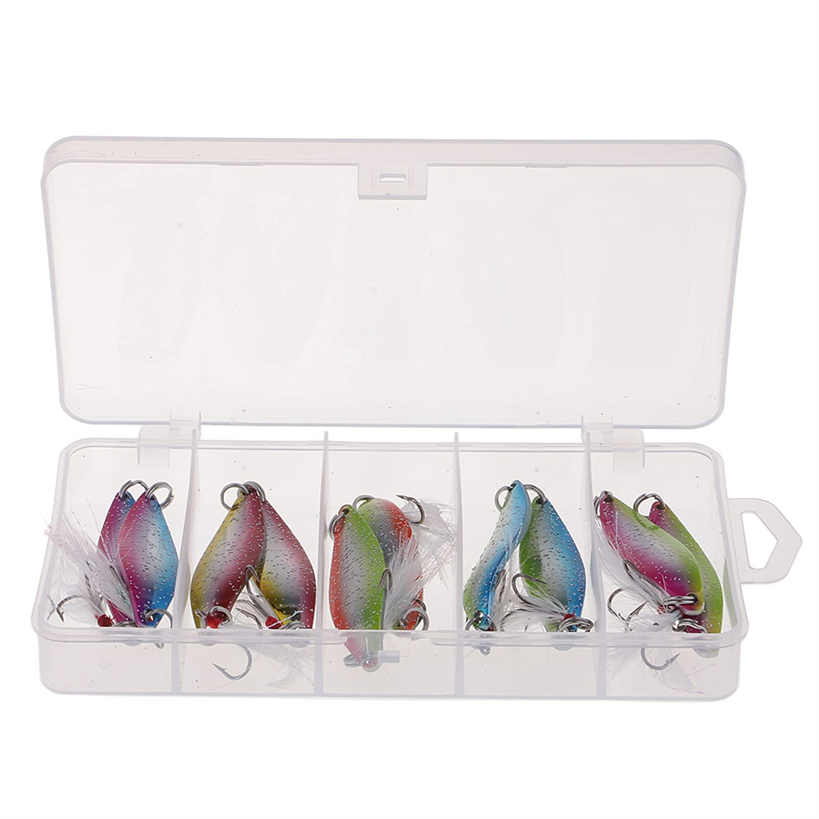 10x Spoon Fishing Lures with Sequins - 8g Trout Hard Bait Wobblers & Attractants for Freshwater Fishing - Perfect for Lake, River and Stream Angling