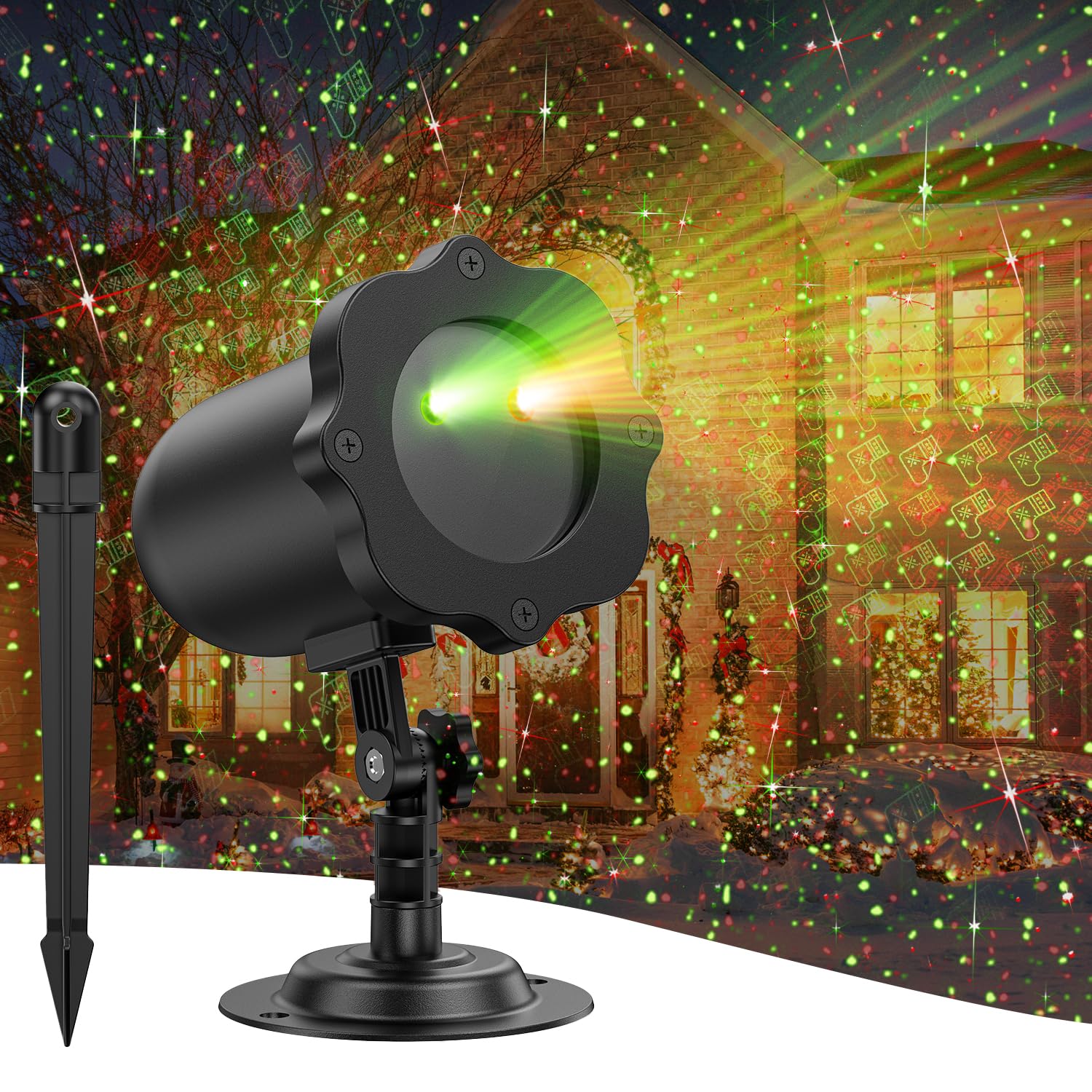 Best Christmas Projector Lights for Outdoor Decor - Waterproof LED Holiday Light Show for Yard, House, and Garden | Perfect for Christmas, Halloween, and Party Decorations