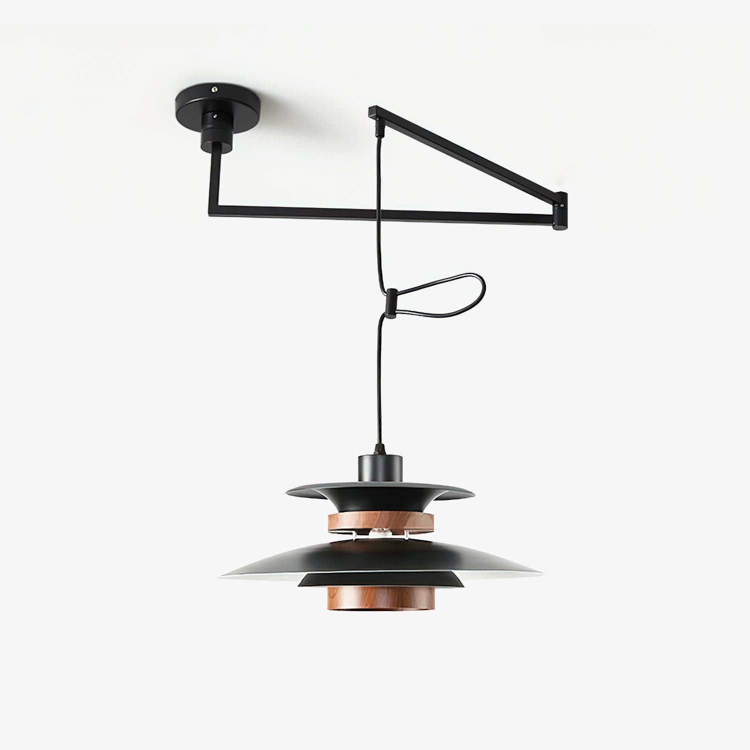 Mercero Swing Arm Pendant Lamp - Adjustable Hanging Light Fixture for Kitchen Island, Dining Room & Bedroom - Modern Industrial Lighting Decor
