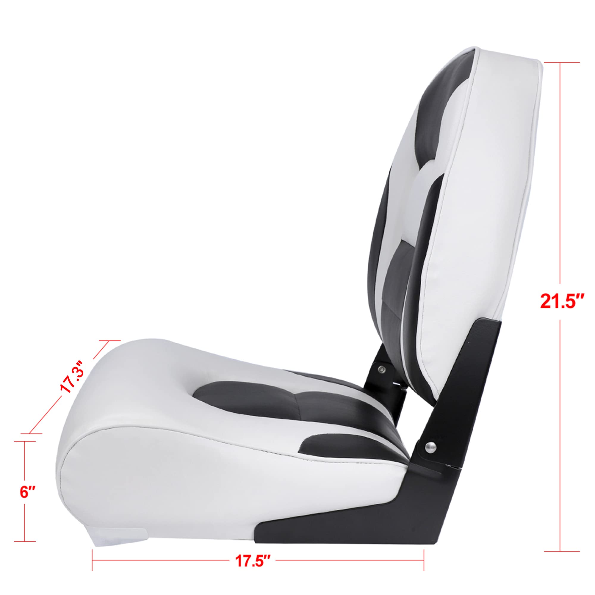 NORTHCAPTAIN Deluxe Marine High Back Folding Fishing Boat Seat Pair with Stainless Steel Screws - Comfortable Boat Seating for Fishing, Boating & Water Sports