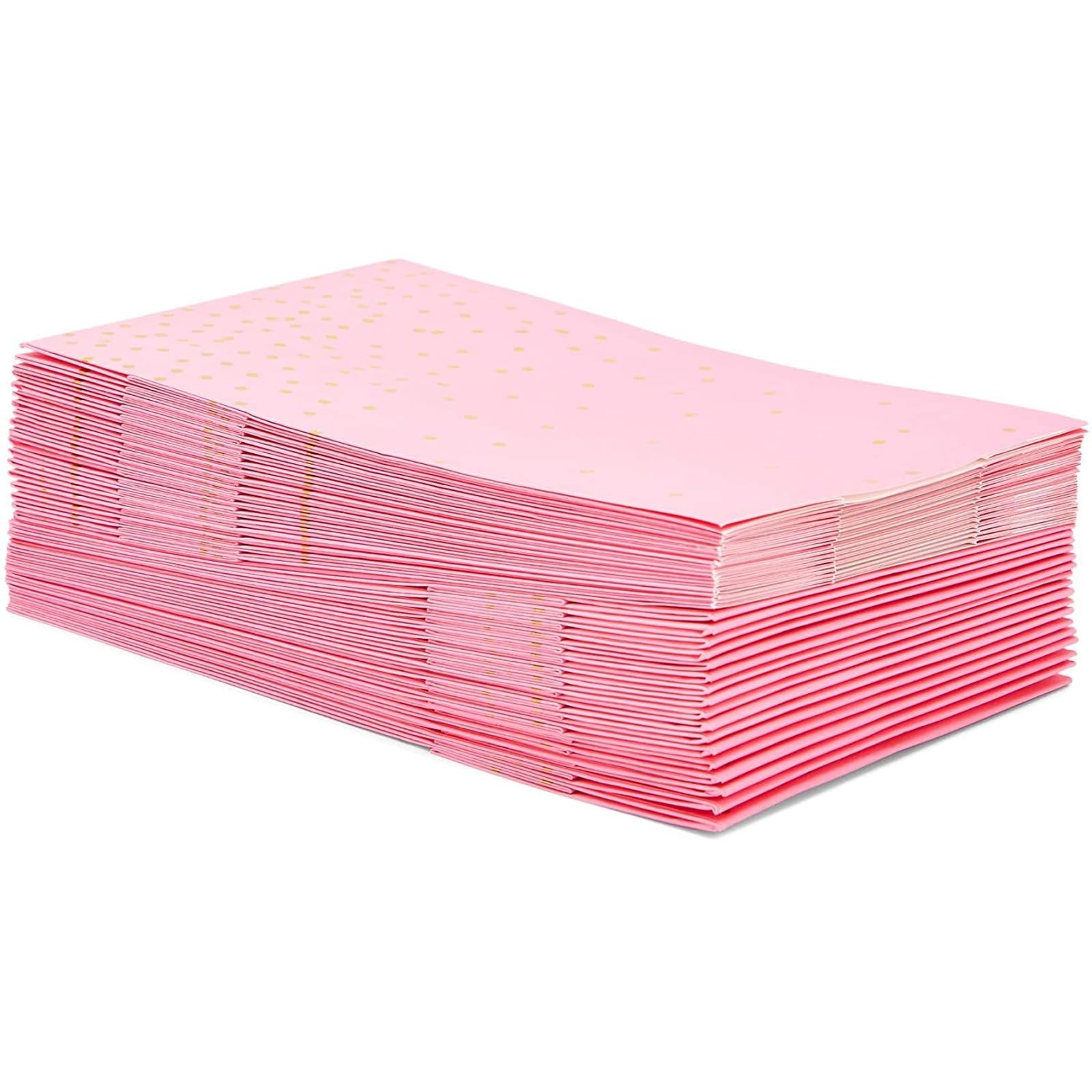 Sparkle and Bash Pink Party Favor Gift Bags with Gold Stickers - 5.15 x 8.6 Inch Bulk Pack of 36 - Perfect for Birthday Parties, Baby Showers & Wedding Favors