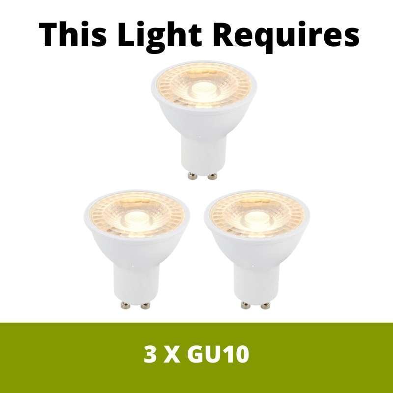 Eglo Magnum LED Nickel 3-Light Ceiling Spotlight - Modern Lighting Fixture for Living Room, Bedroom & Hallway