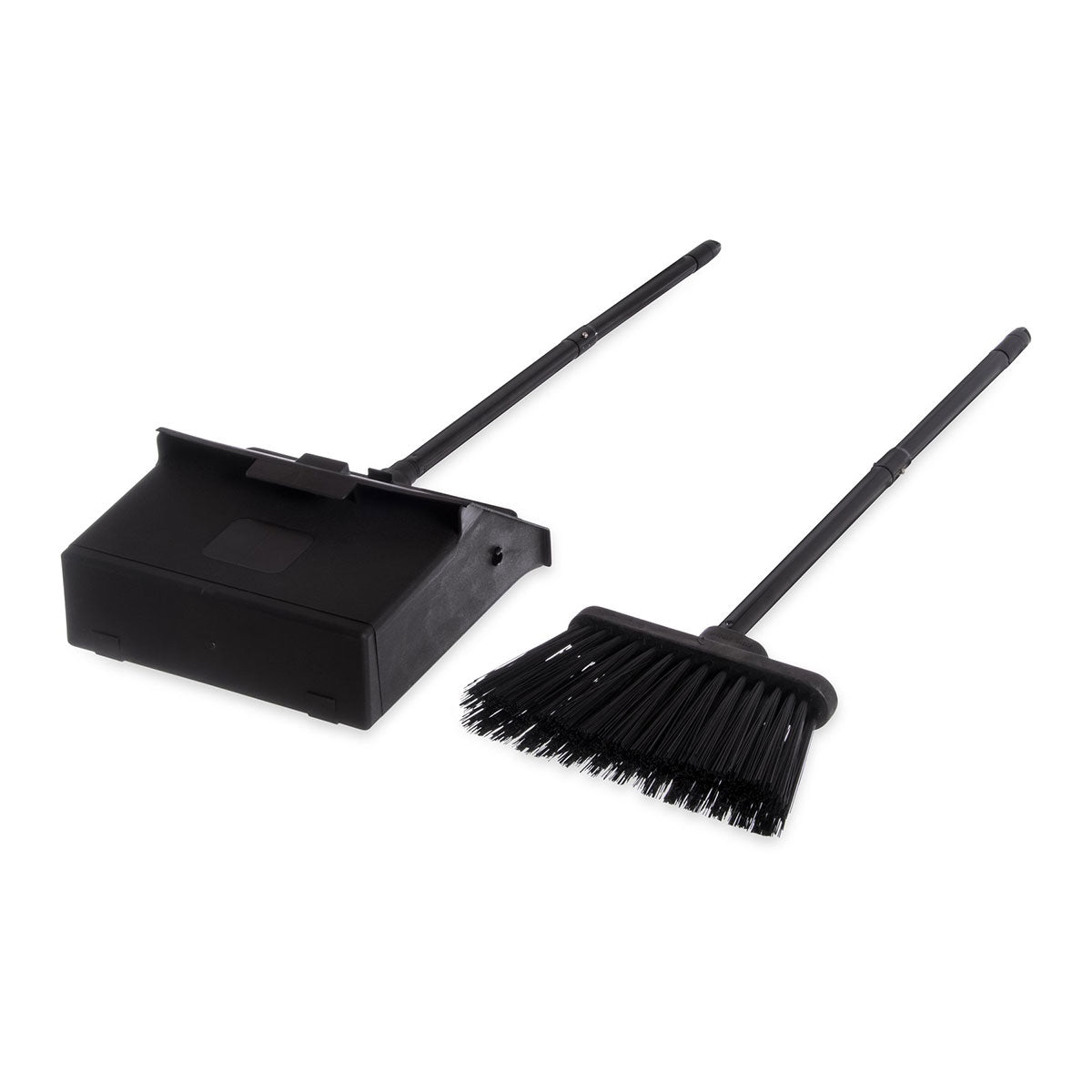 Carlisle 36141503 Duo Pan Lobby Pan & Sweep Broom Combo Set - 36 Inch Black Commercial Cleaning Tools for Floors, Hallways, and Large Areas - Ideal for Hotels, Offices, and Schools