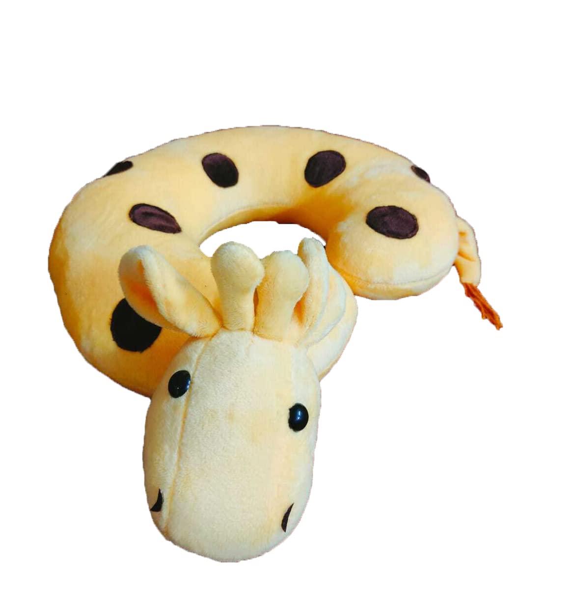 Soft Stuffed Plush Giraffe Neck Pillow for Travel - 30cm Yellow & Brown Comfortable Support for Airplane, Car, Office & Home Use