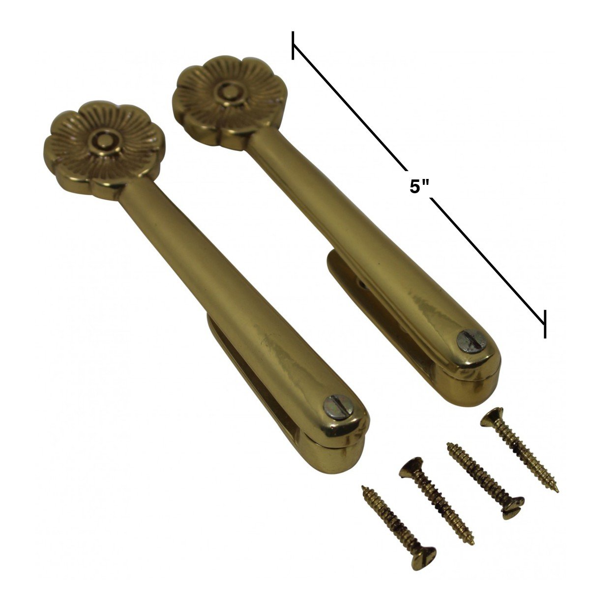 Renovators Supply 5-Inch Brass Floral Carpet Stair Clips - Pack of 13 for Securing Rugs on Stairs | Home Decor & Stair Safety Accessories