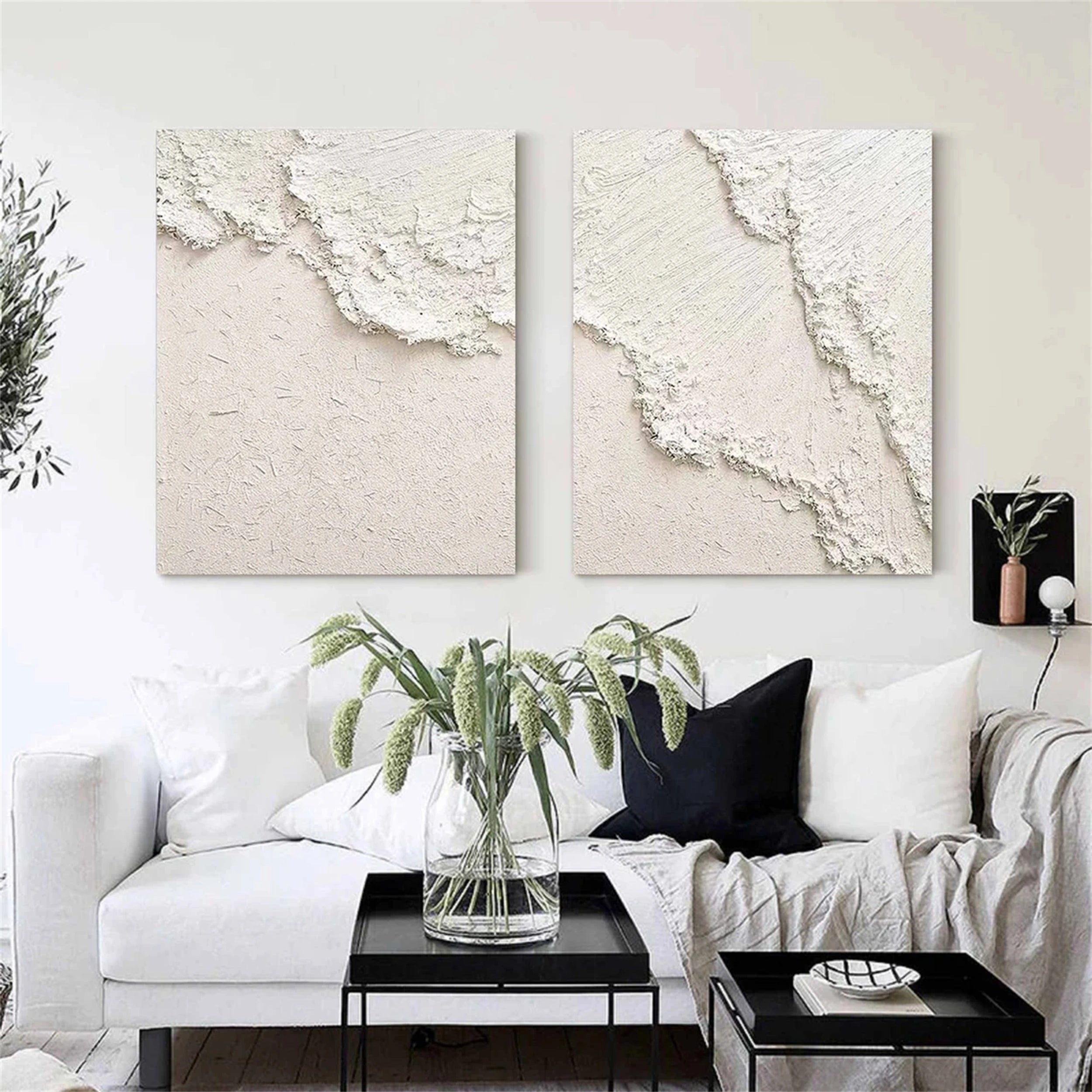 Ocean and Sky Wall Art Set of 2 - Modern Coastal Paintings for Home & Office Decor | Perfect for Living Room, Bedroom, or Beach House