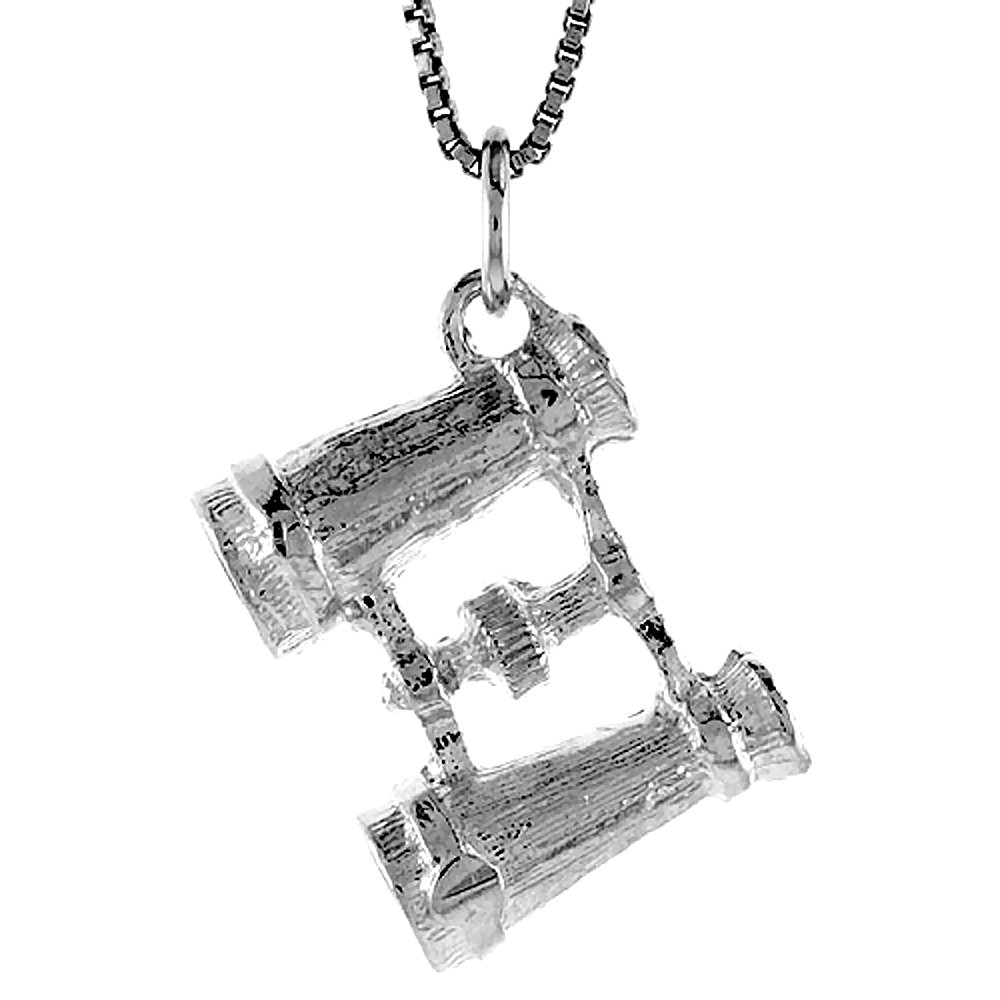 Sterling Silver Binoculars Pendant Necklace - 3/4 Inch Height - Perfect for Travel, Bird Watching & Nature Lovers - Elegant Jewelry Gift for Women & Men