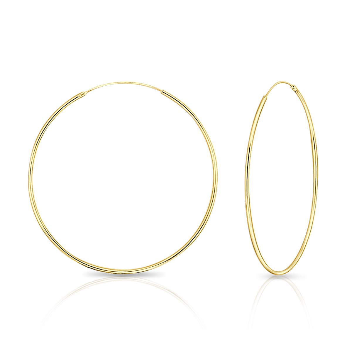 24K Gold Plated 925 Sterling Silver Hoop Earrings for Women - Large & Tiny Hypoallergenic Hoops (8mm-80mm) - Cartilage, Nose & Ear Piercing Jewelry - Perfect for Parties, Weddings & Everyday Wear