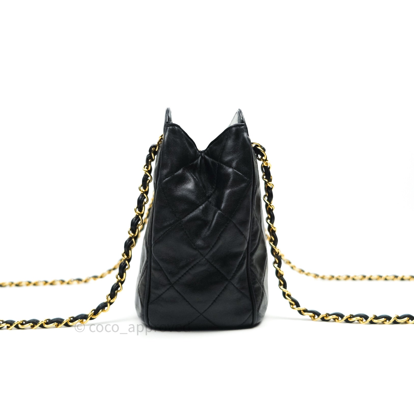 Chanel Black Quilted Lambskin Vintage Classic Camera Bag with 24K Gold Hardware - Luxury Crossbody Purse for Women, Perfect for Date Night & Special Occasions