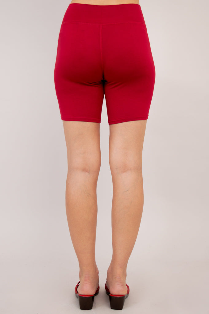 Hallie Women's Shorts - Comfortable & Stylish Lipstick Red Bamboo Fabric for Casual Wear & Summer Outfits