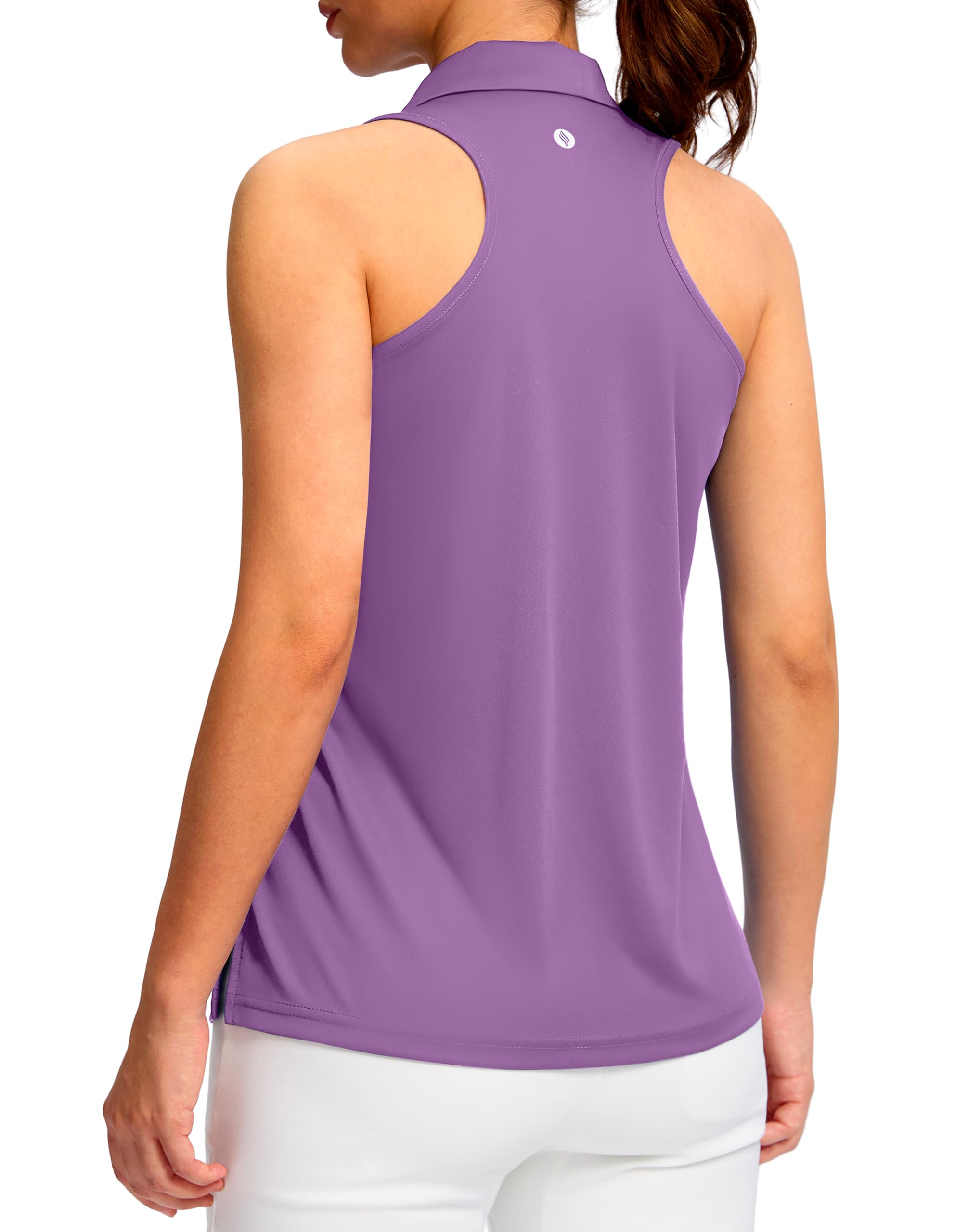 SANTINY Women's Sleeveless Golf Shirt - Racerback V-Neck Quick Dry Tennis Polo Top for Women | Perfect for Golf, Tennis & Summer Outdoor Sports