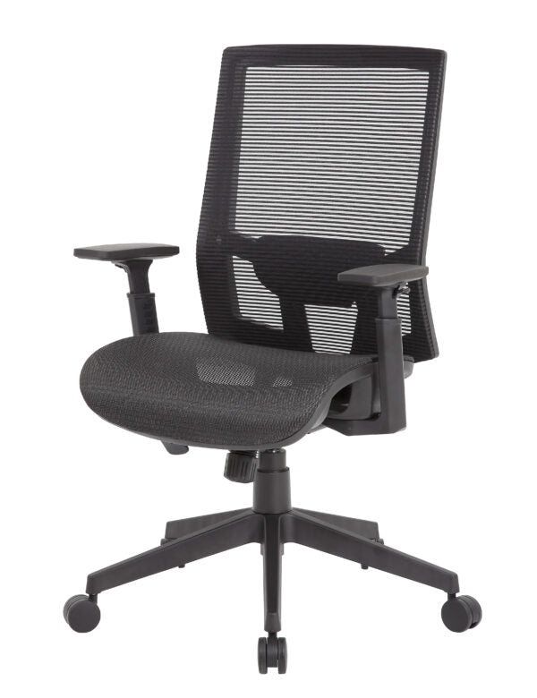 Ergonomic Boss Mesh Chair B6044 - High Back Adjustable Office Task Chair with Lumbar Support for Home & Office Workspace Comfort