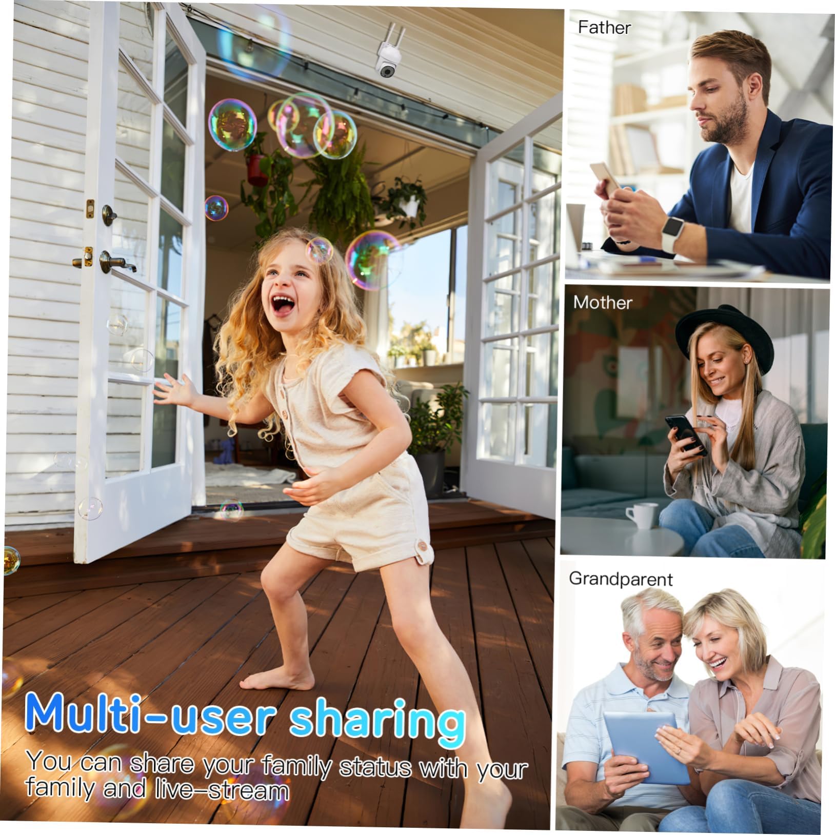 Wireless Security Camera Indoor Outdoor - HOMSFOU 1080P HD WiFi Home Surveillance Camera with Night Vision, 2-Way Audio, Motion Detection for House, Baby Monitor & Pet Camera