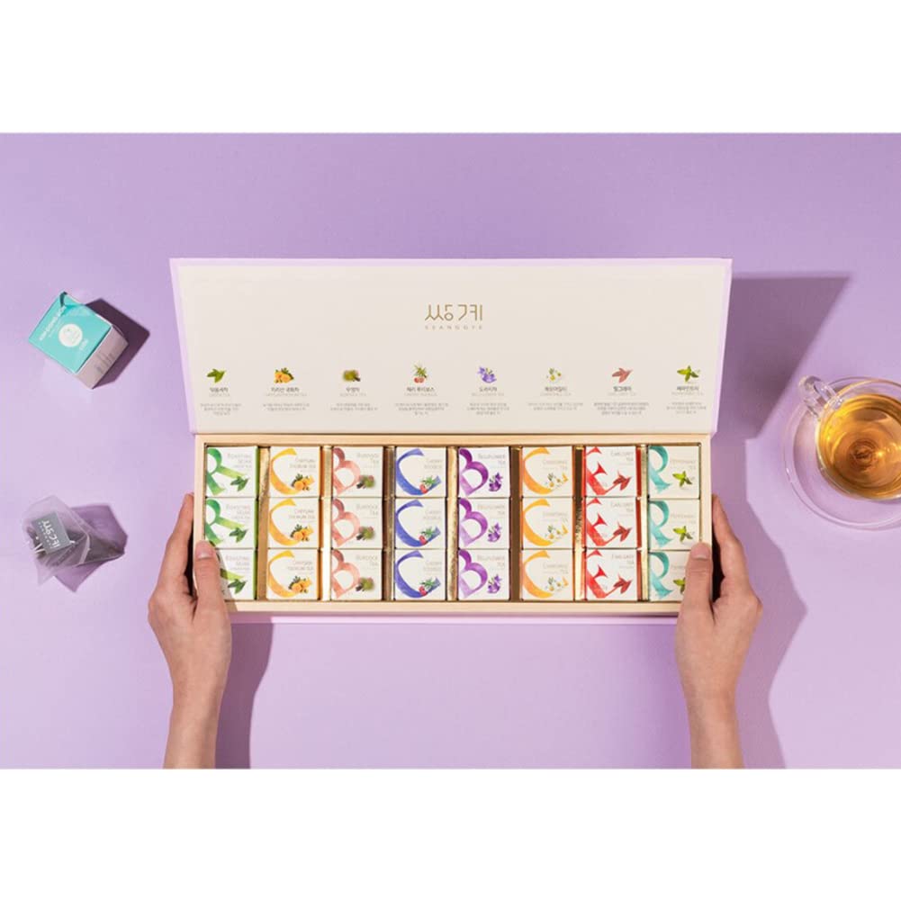 Premium Wooden Tea Bag Organizer Box - Holds 24 Tea Bags - Elegant Gift Set for Tea Lovers - Perfect for Home, Office & Kitchen Storage