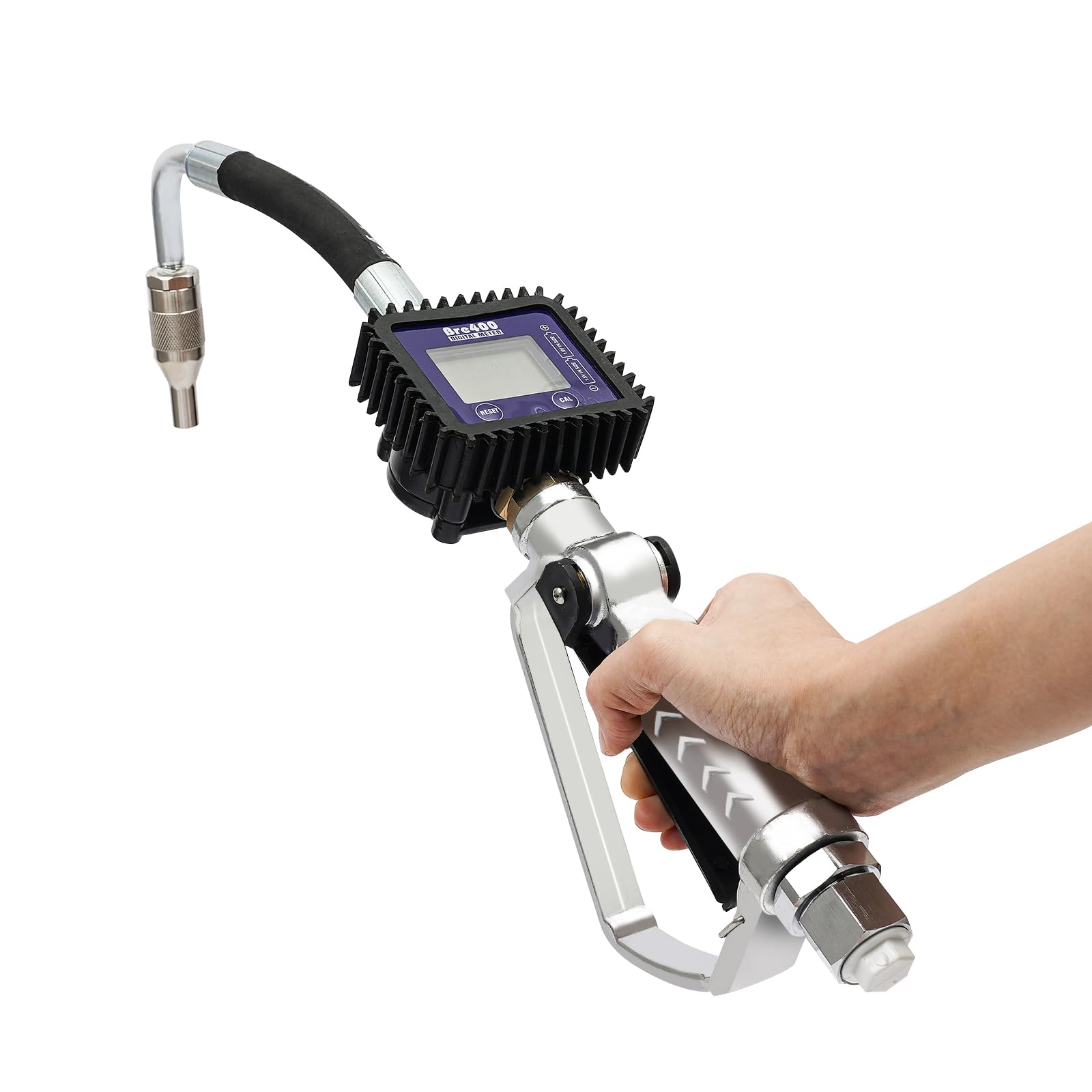Heavy Duty Air Operated Oil Transfer Pump - Digital Gasoline & Motor Oil Dispenser with Control Valve & Meter Nozzle (US Stock) - Perfect for Auto Shops, Industrial Use & Fluid Management