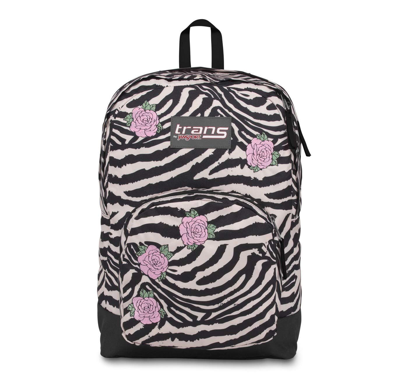 JanSport Overt Zebra Rose Backpack - Stylish Laptop Bag for School, College & Travel - Durable Unisex Daypack with USB Charging Port | Perfect for Students, Commuters & Outdoor Adventures