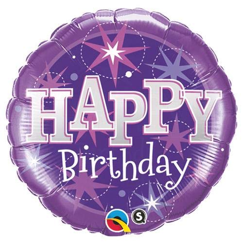 LOONBALLOON 18 Inch Purple Sparkle Birthday Balloons - Perfect for Birthday Parties, Baby Showers & Special Celebrations