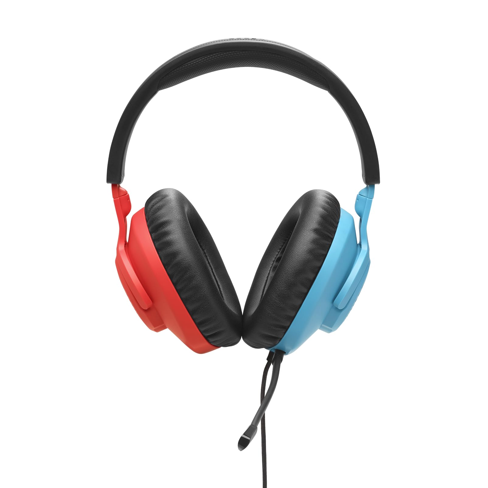 JBL Quantum 100N Wired Over-Ear Gaming Headset with Detachable Mic - QuantumSURROUND Sound, Comfortable Design, Cross-Platform Compatibility for PC, PS4, Xbox - Windows Sonic Spatial Audio (Red/Blue) - Perfect for Competitive Gaming & Immersive Entertainment